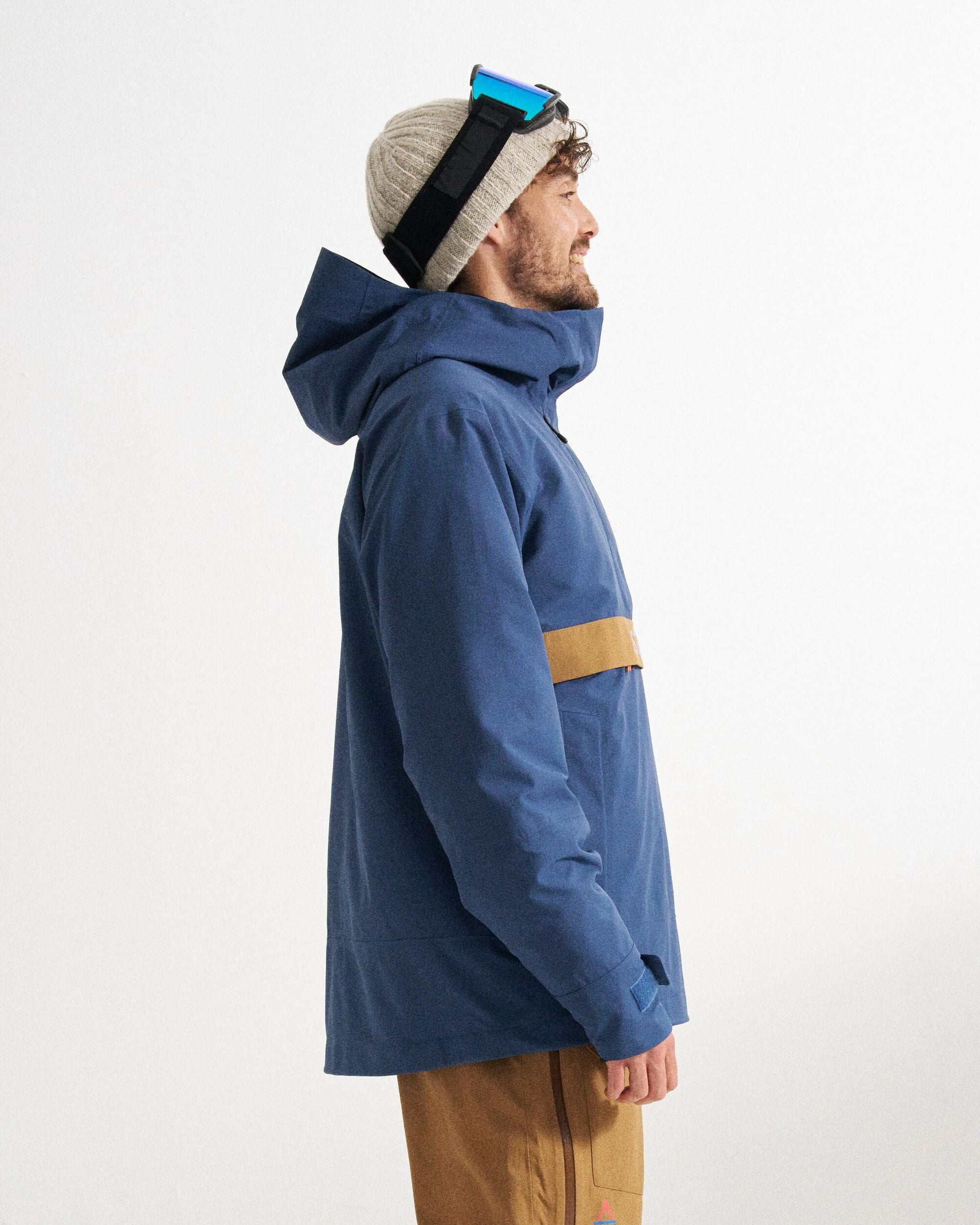 Snowscape Men's Recycled Anorak - Dark Denim - Studio Model