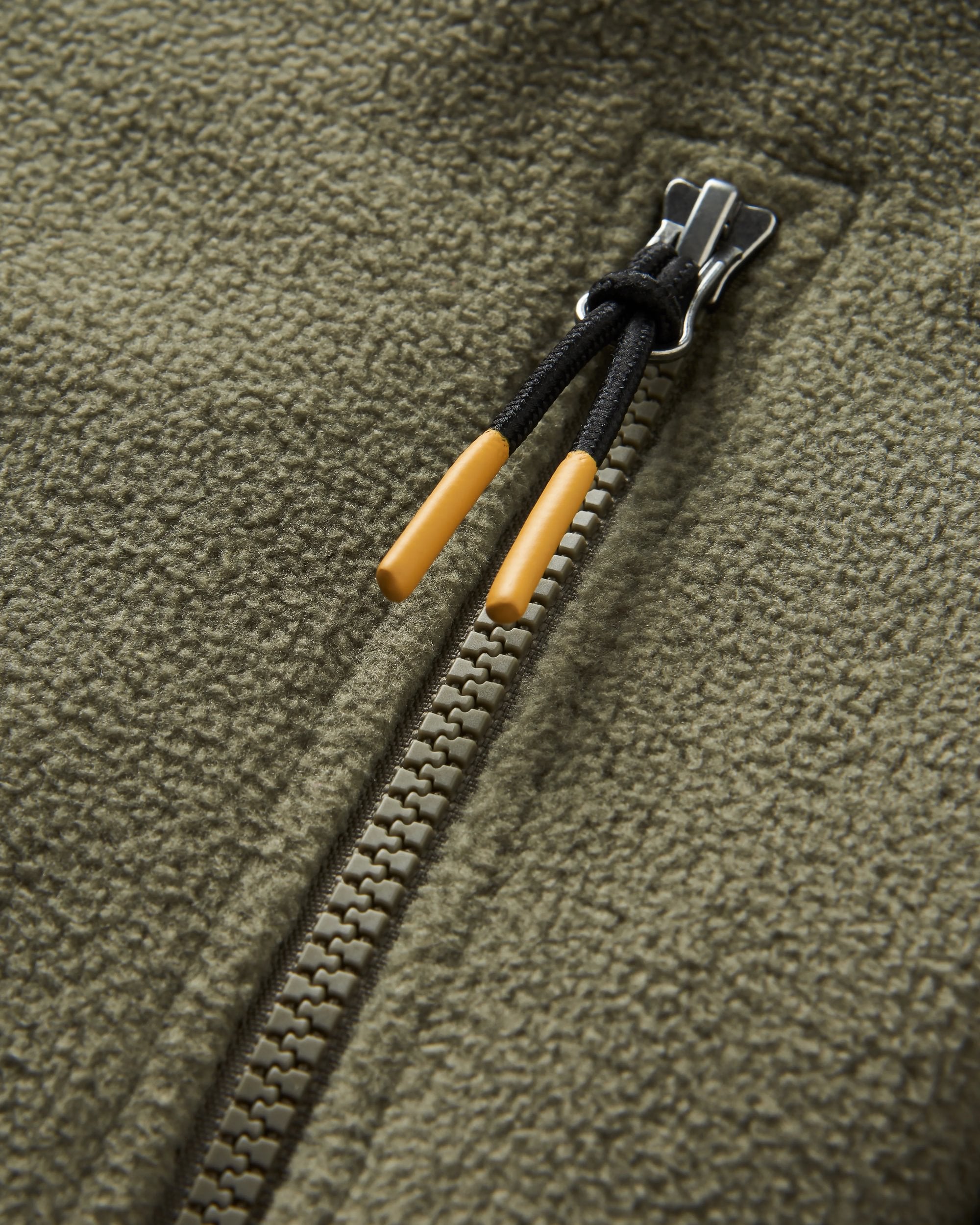 Caspian 1/2 Zip Recycled Polar Fleece - Dusty Olive - Flatlay