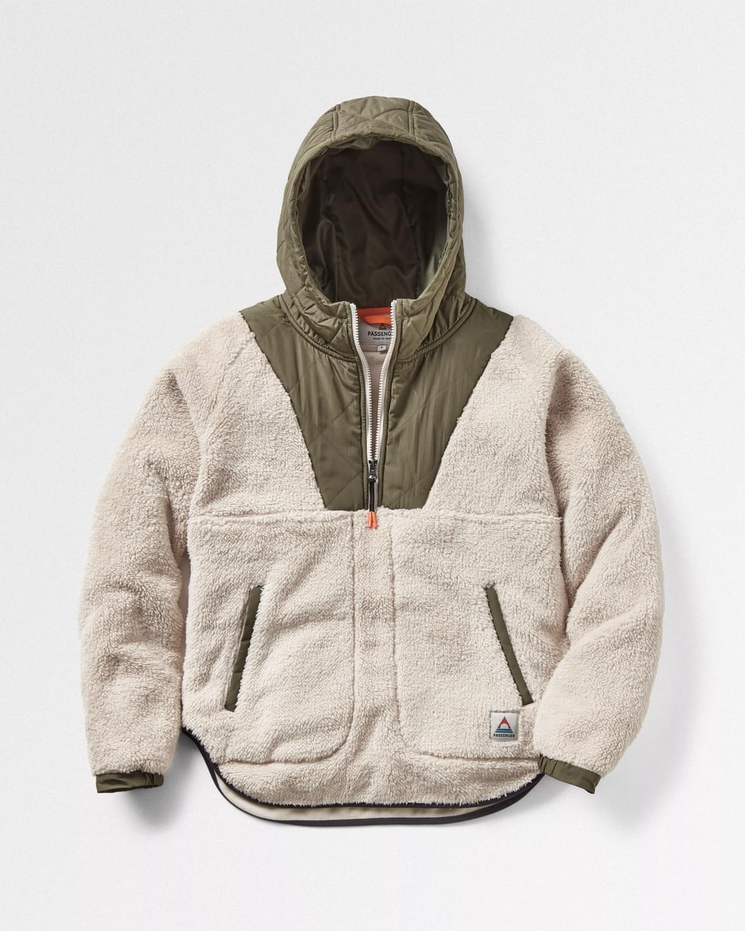 Beaumont Recycled Sherpa Hooded Fleece - Warm Ivory