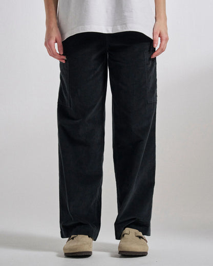 Someday Organic Cotton Corduroy Trouser - Black - Studio Model