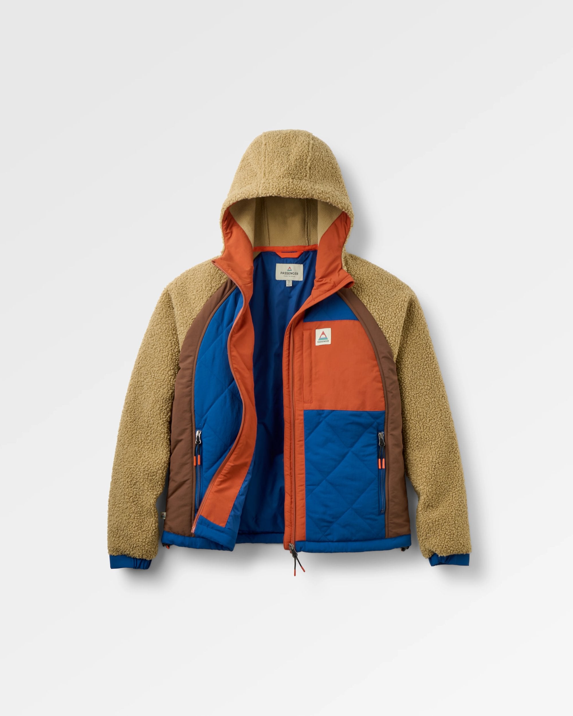 Lara Quilted Jacket - Biscuit/Blue Navy - Flatlay