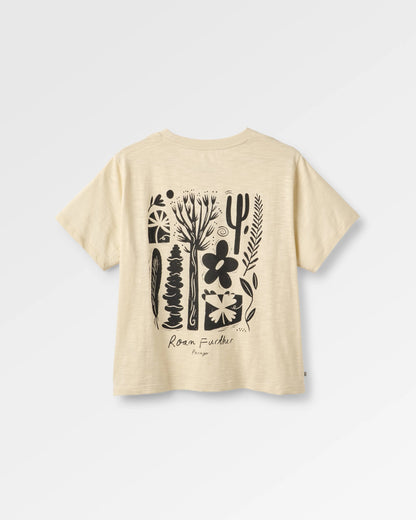 Womens Roam Further T-shirt - Birch - Flatlay