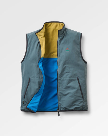 Set Off Reversible Polartec® Fleece Vest - Warm Beige/Marine Blue - Flatlay