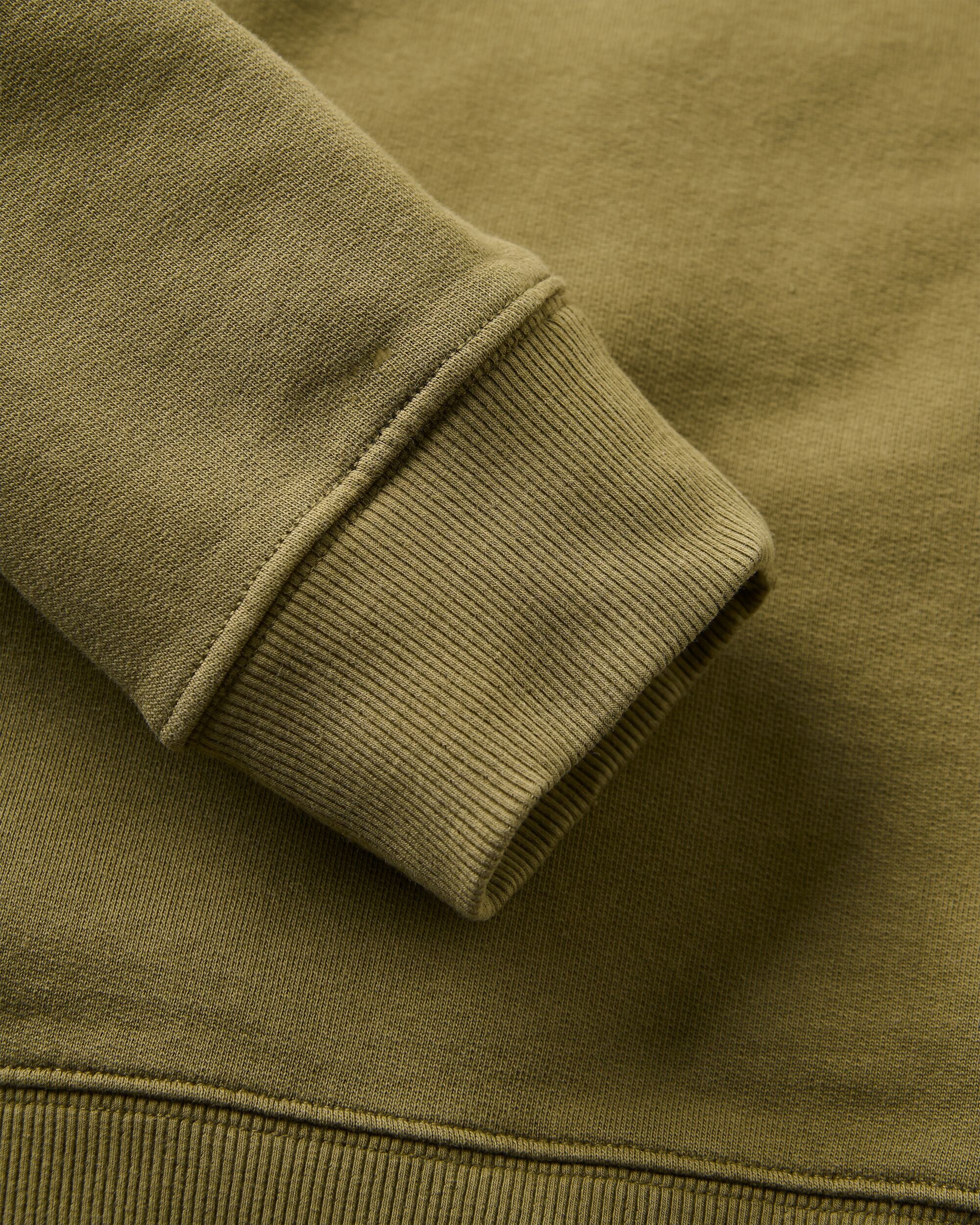Slow Escape Recycled Cotton Sweatshirt - Dark Olive - Flatlay