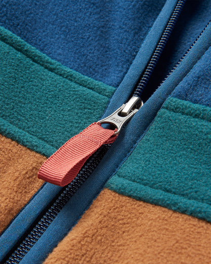 Ridge Full Zip Recycled Polar Fleece - Dark Denim/Toffee