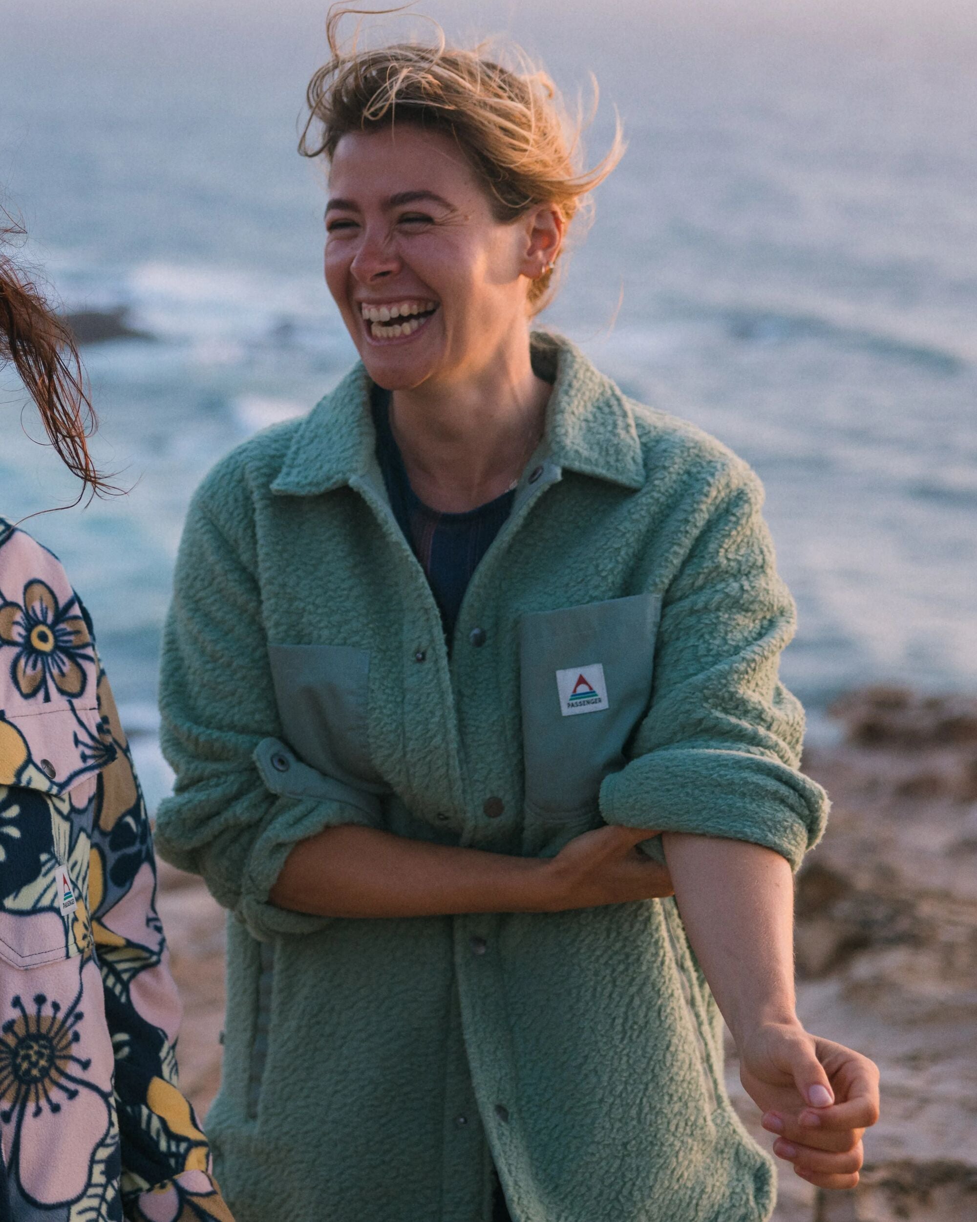 Rappel Recycled Sherpa Oversized Shirt - Pistachio - Lifestyle