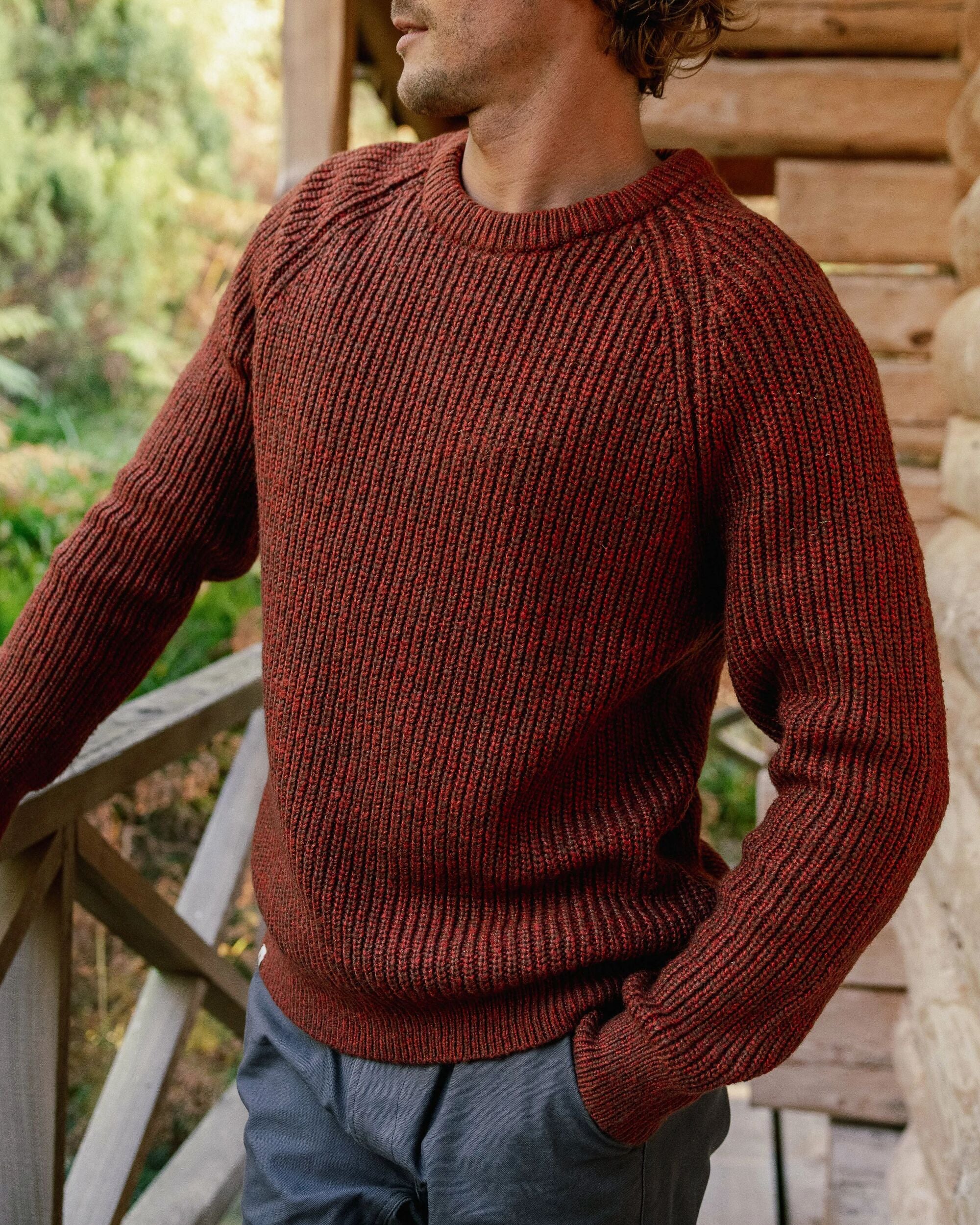 Fog Recycled Knitted Jumper - Red Ochre - Lifestyle