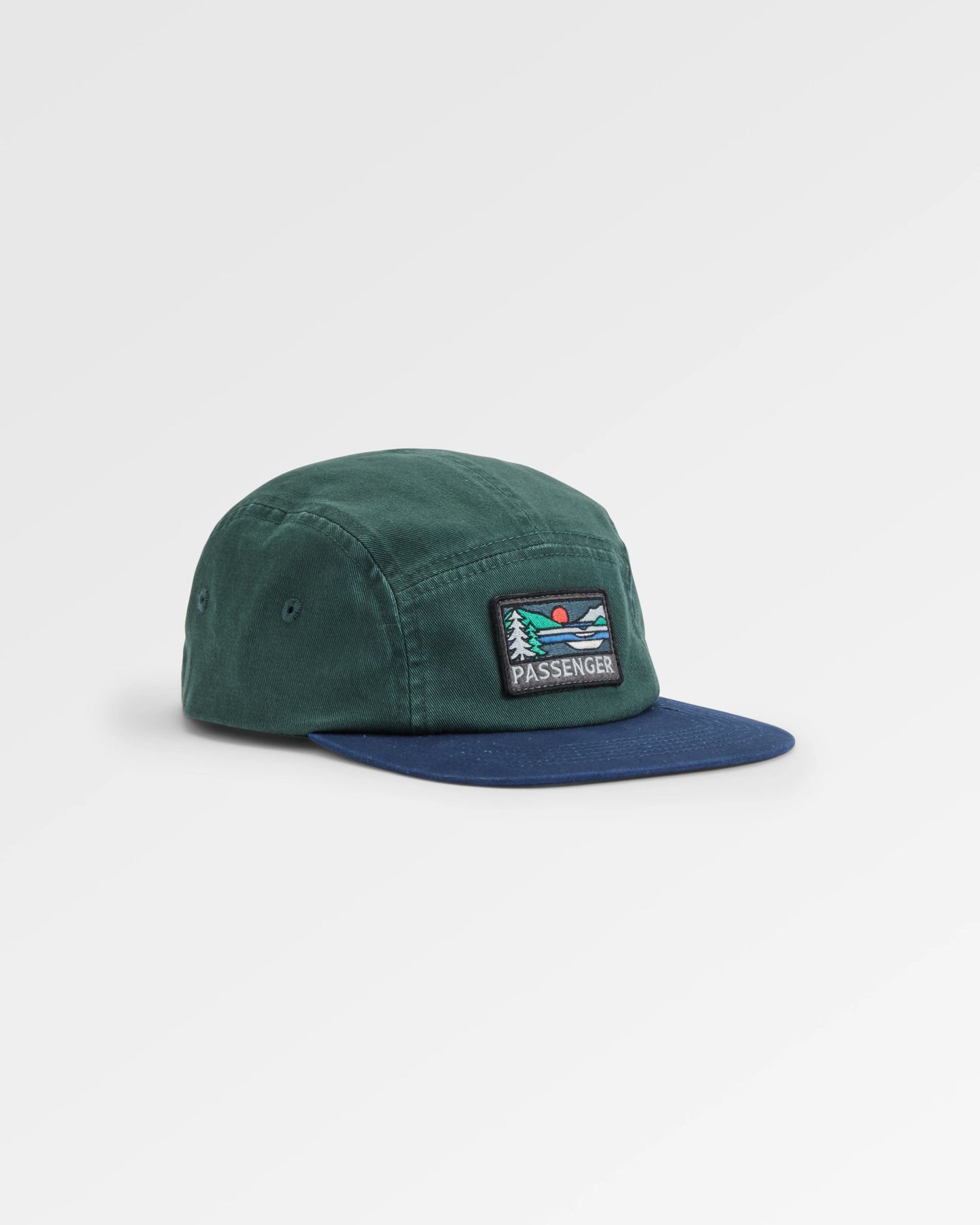 Roamer Recycled 5 Panel Cap - Dark Fern  - Flatlay