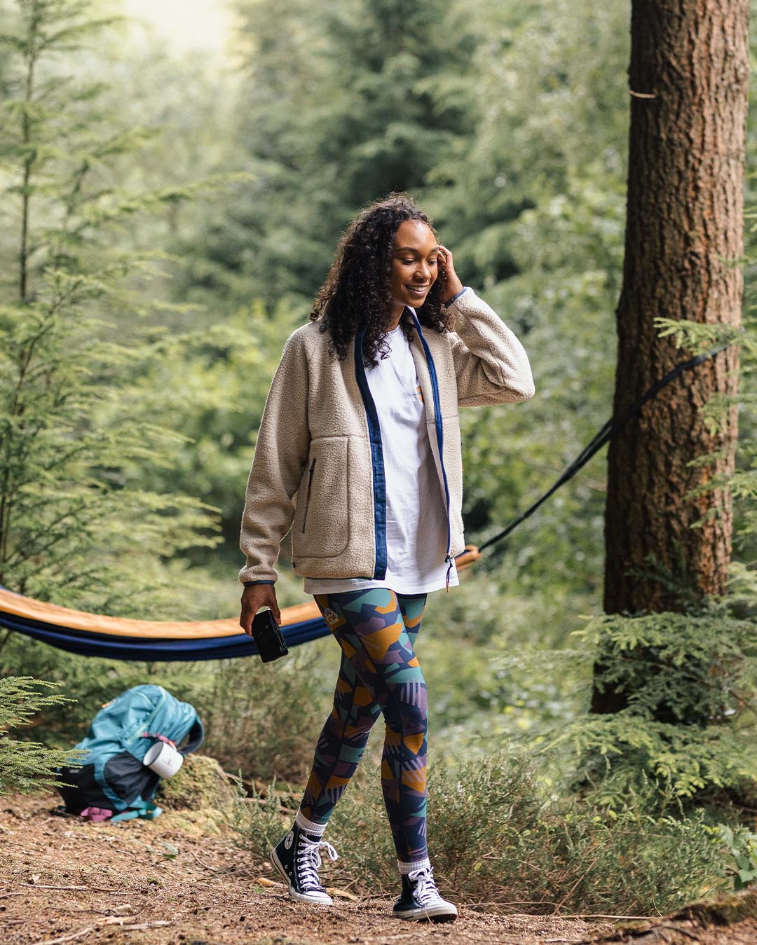 Fairbanks Full Zip Recycled Sherpa Fleece - Oatmeal - Lifestyle