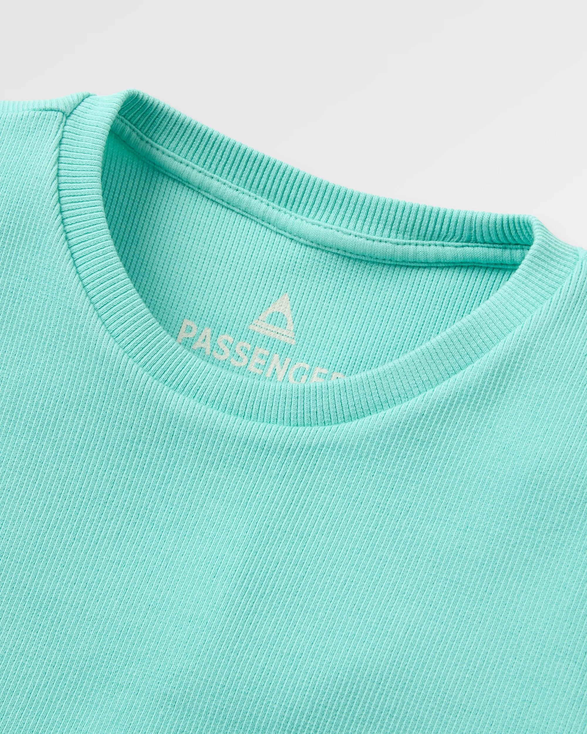 Out There Ribbed T-Shirt - Aqua - Flatlay