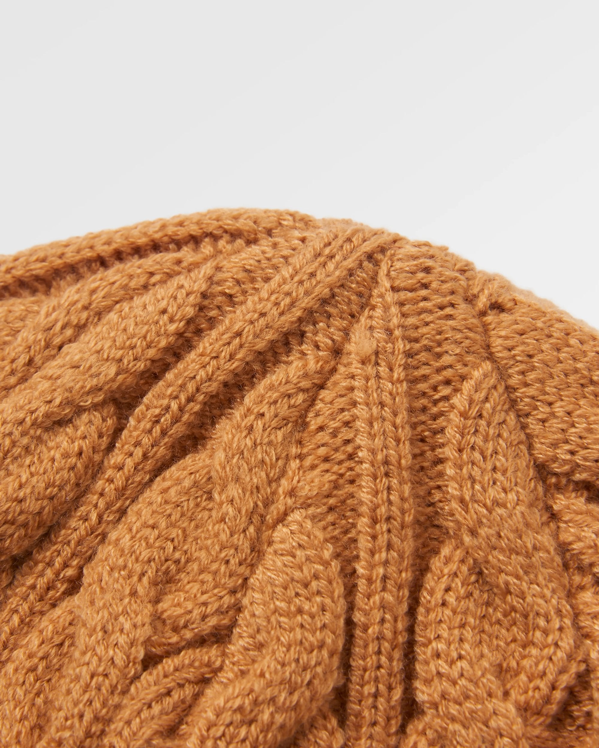 Fireside Recycled Cable Knit Beanie - Spruce Yellow - Flatlay