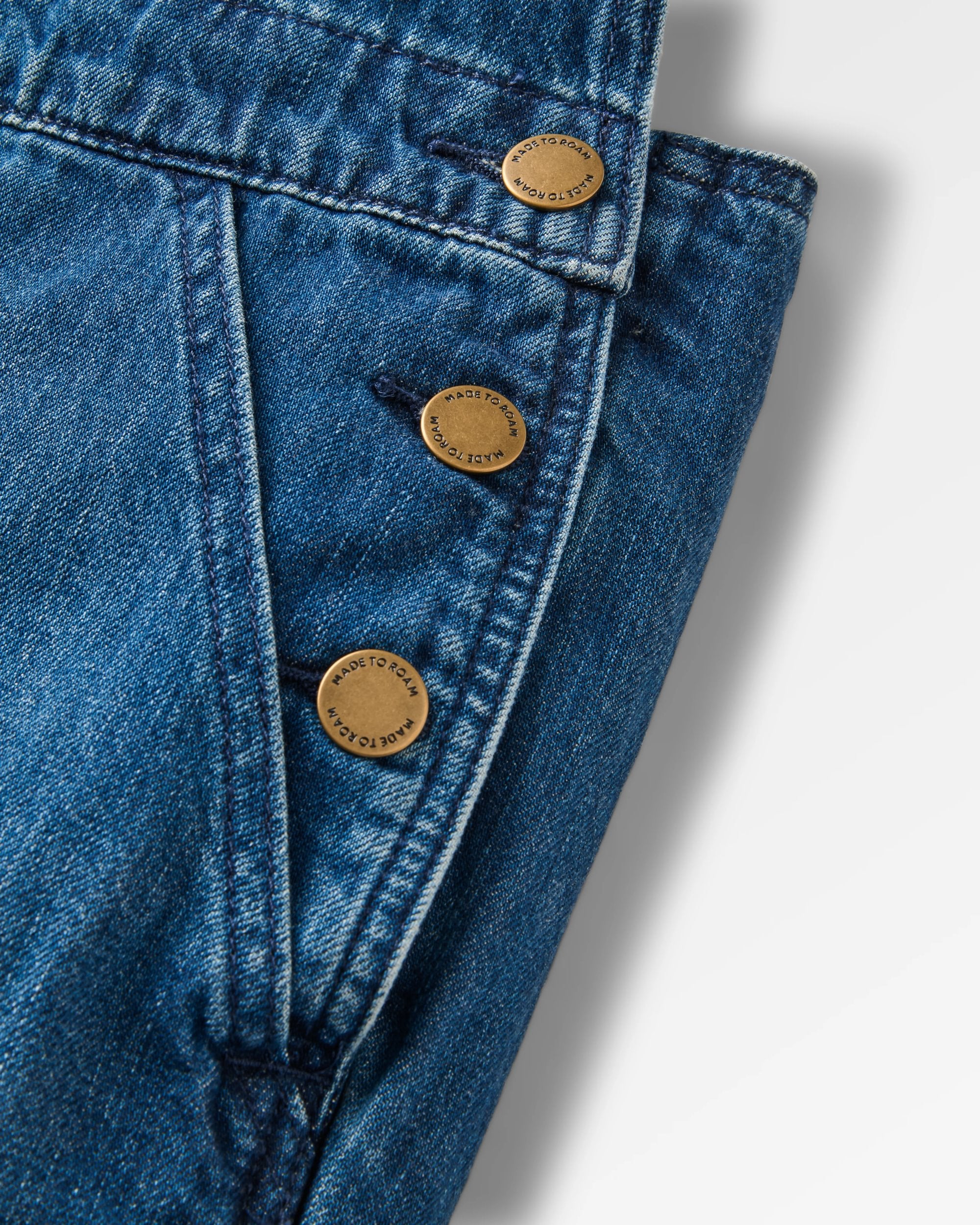 Shuffle Denim Dungarees - Denim Blue - Flatlay