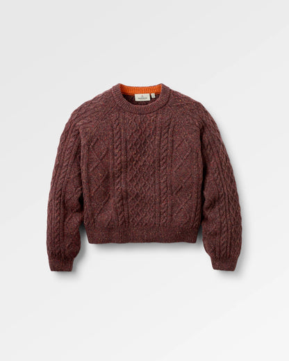 Shoal Merino Wool Knitted Jumper - Brambleberry - Flatlay