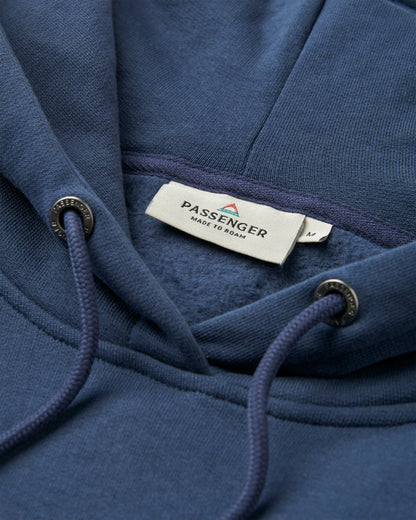 Escapism Recycled Cotton Hoodie - Rich Navy - Flatlay