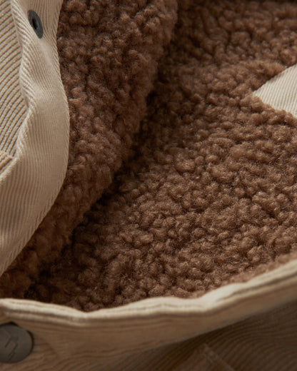 Kodiak Sherpa Lined Cord Overshirt - Stone - Flatlay