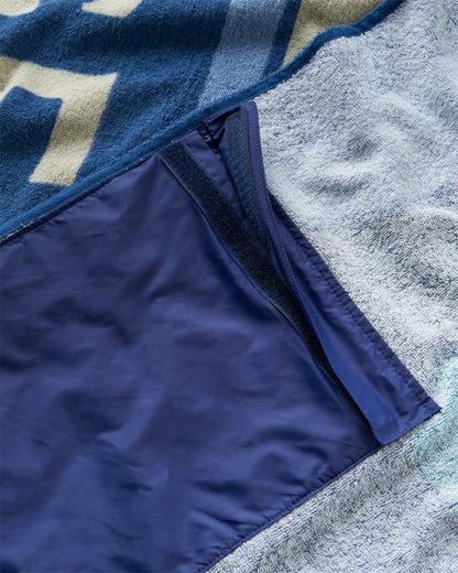 Tideline Organic Cotton Beach Towel - Dark Denim - Flatlay