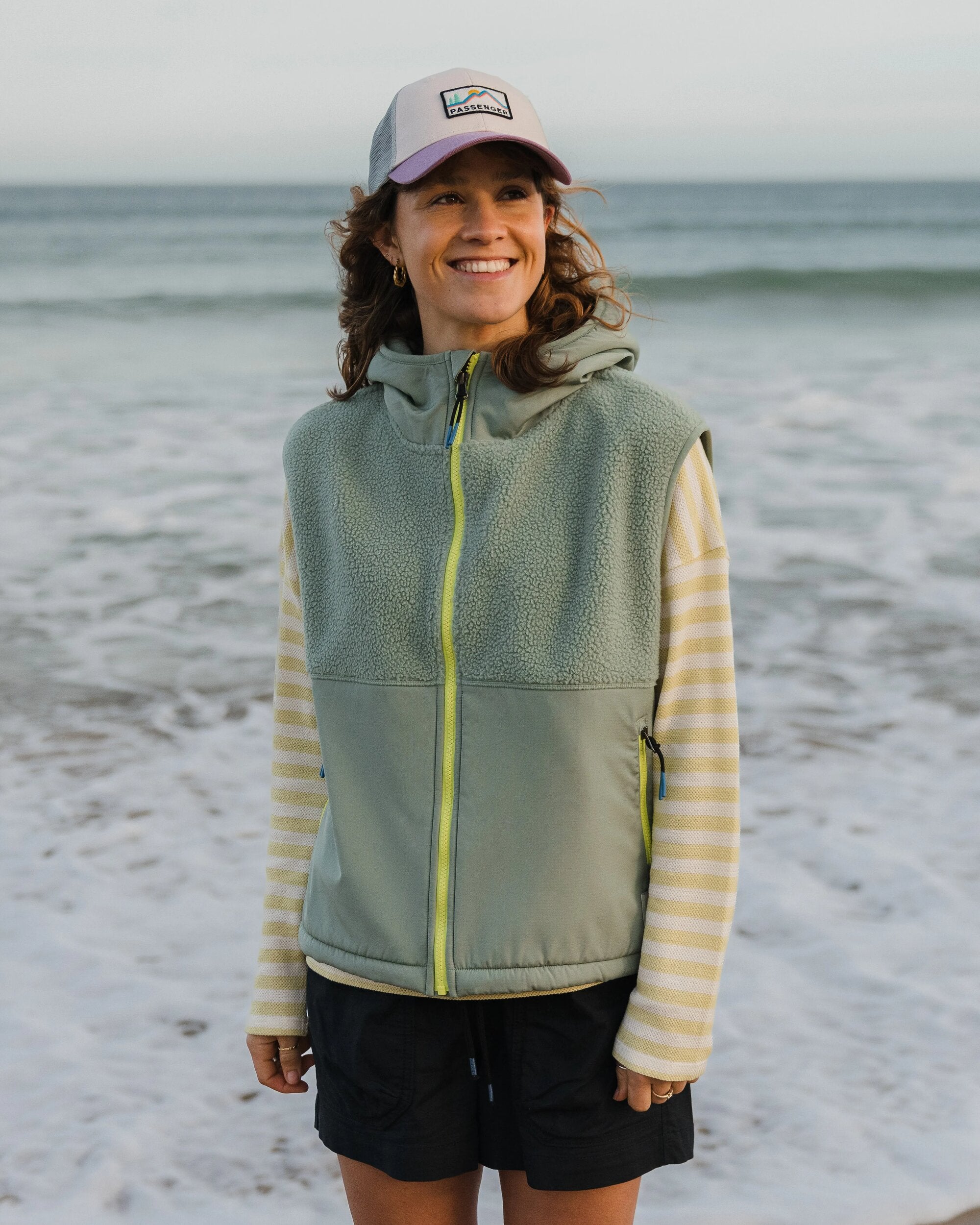 Beebalm Recycled Sherpa Fleece Vest - Pistachio - Lifestyle