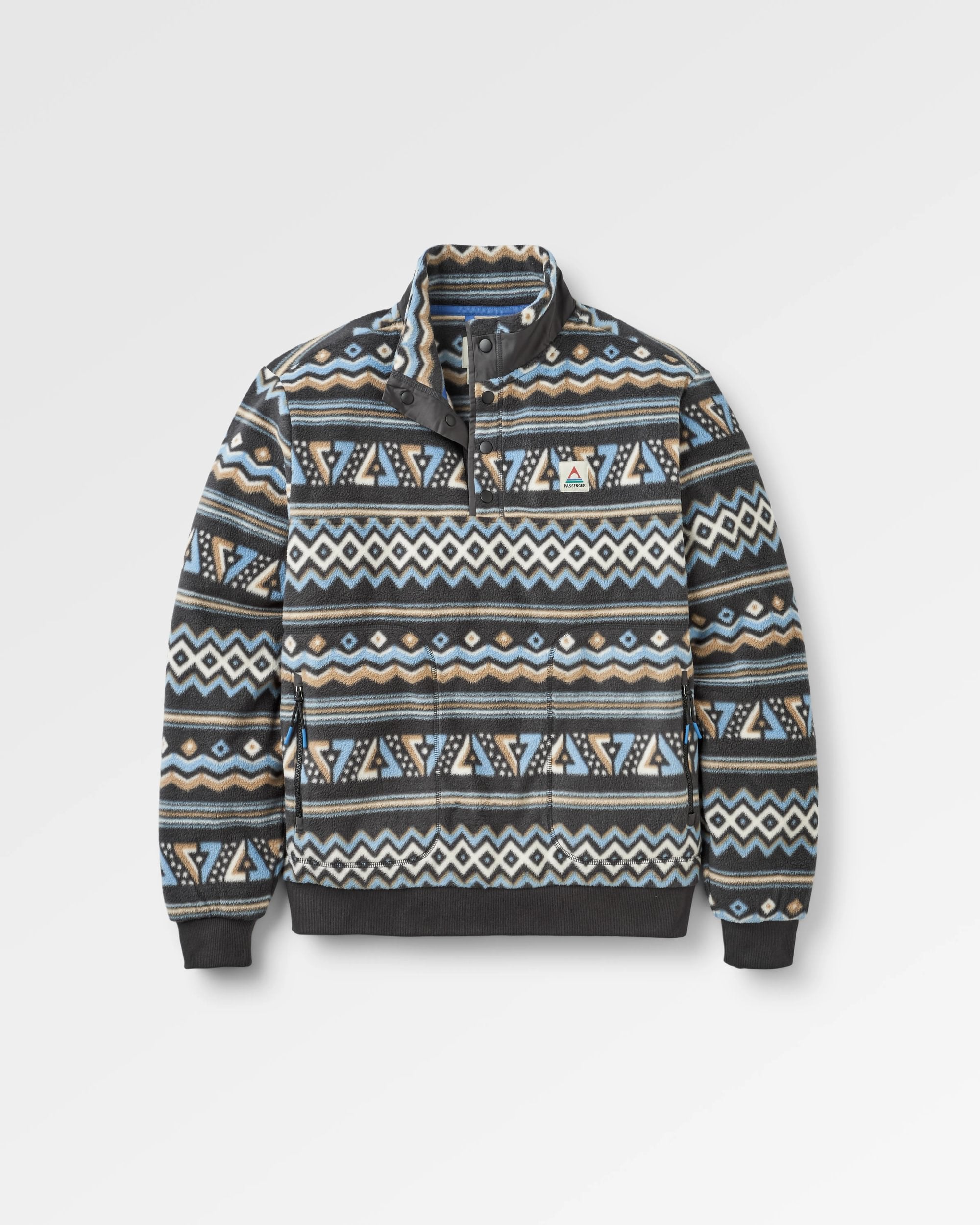 Take It Easy Polar Fleece - Geo Stripe Faded Black  - Flatlay