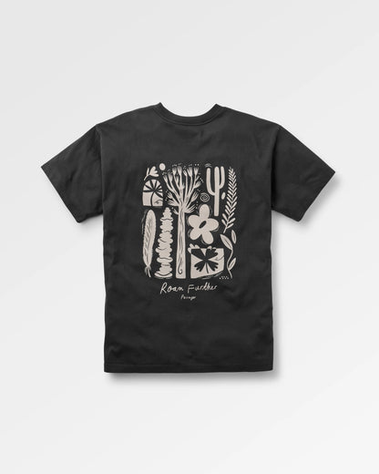 Mens Roam Further T-shirt - Black - Flatlay