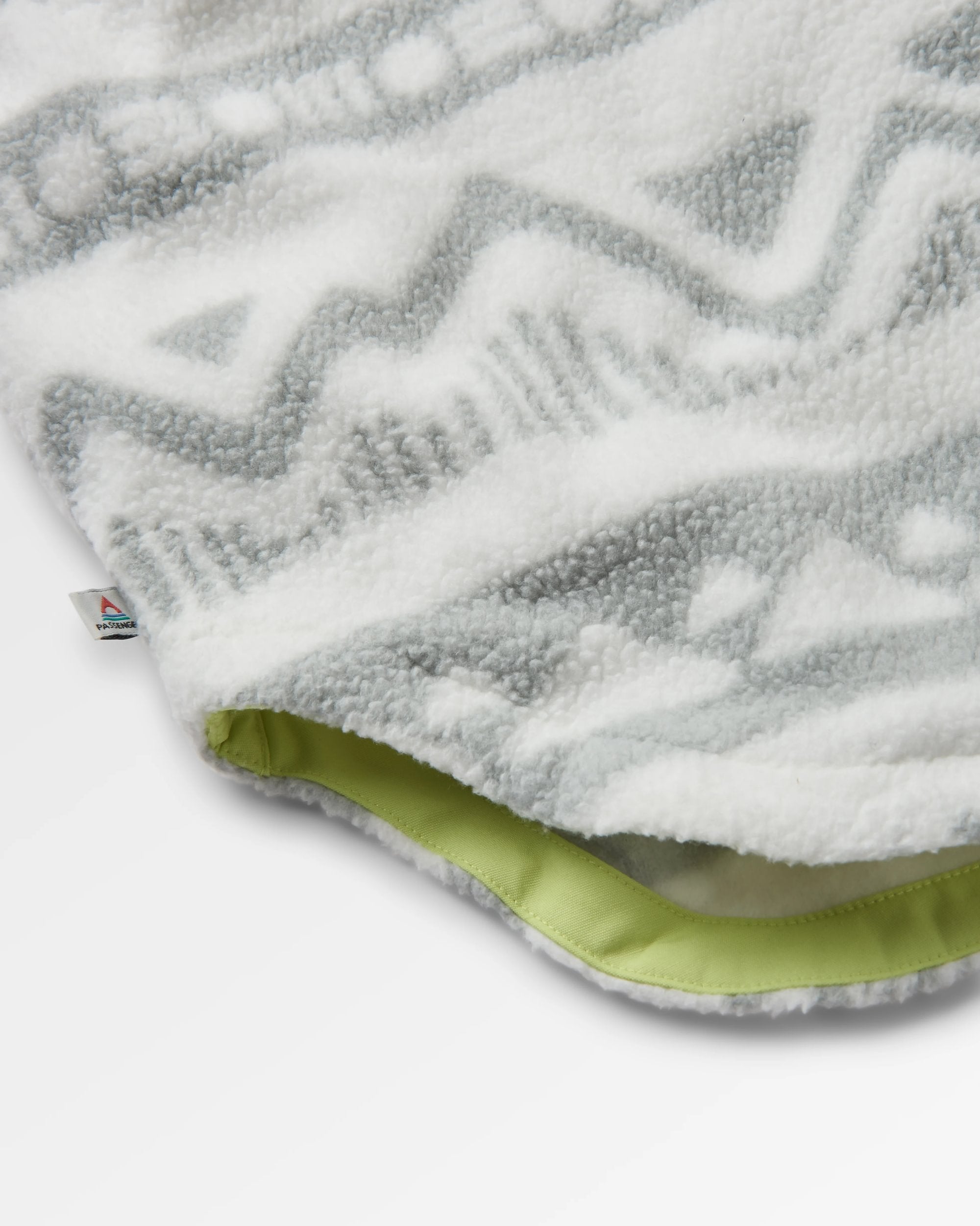 Cloudy Recycled Sherpa Fleece Shirt - Mountain Geo Vintage White - Flatlay