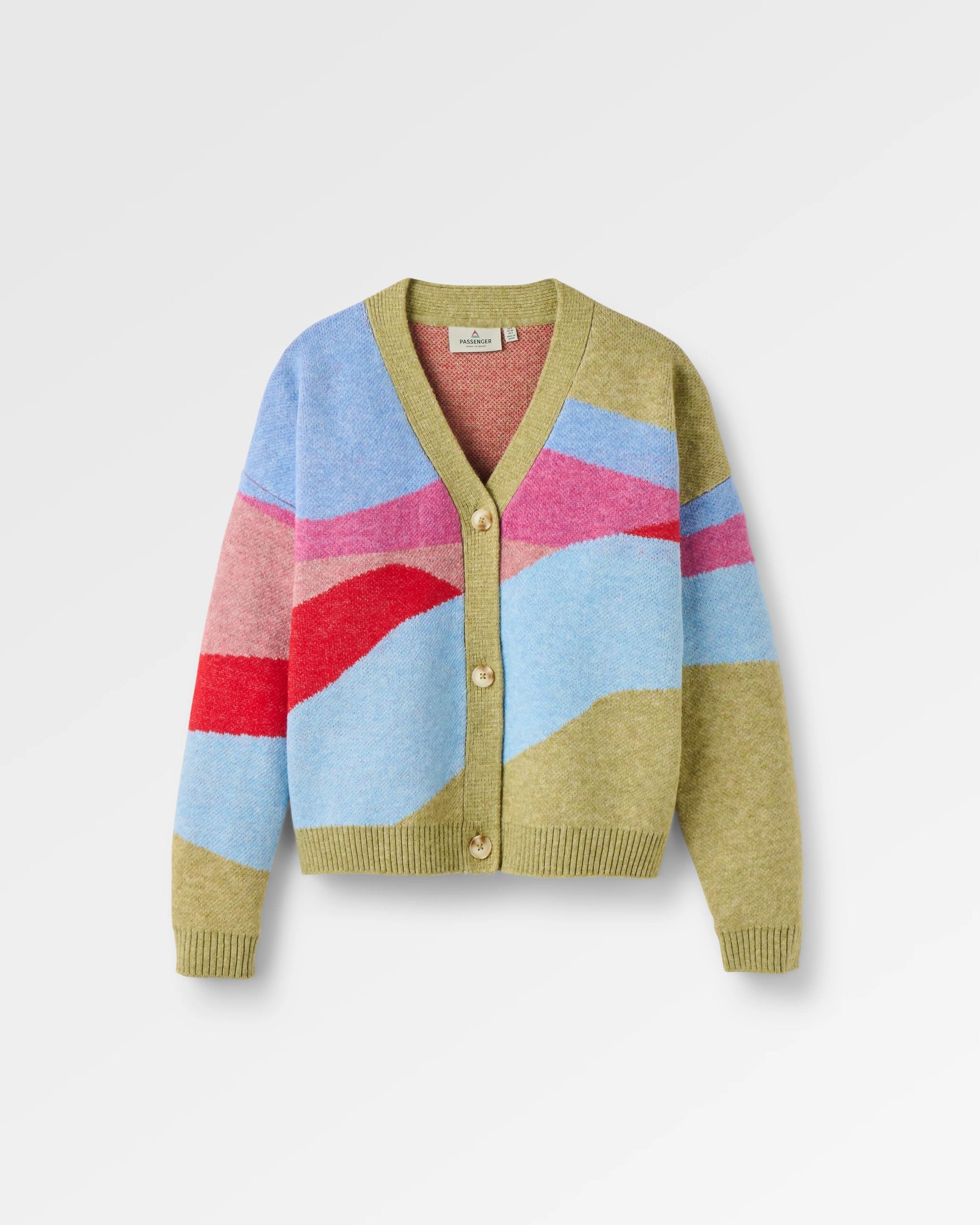 Scenic Knitted Cardigan - Scenic Dusty Olive - Flatlay