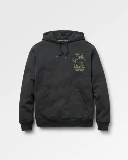 Slow Escape Recycled Cotton Hoodie - Black - Flatlay