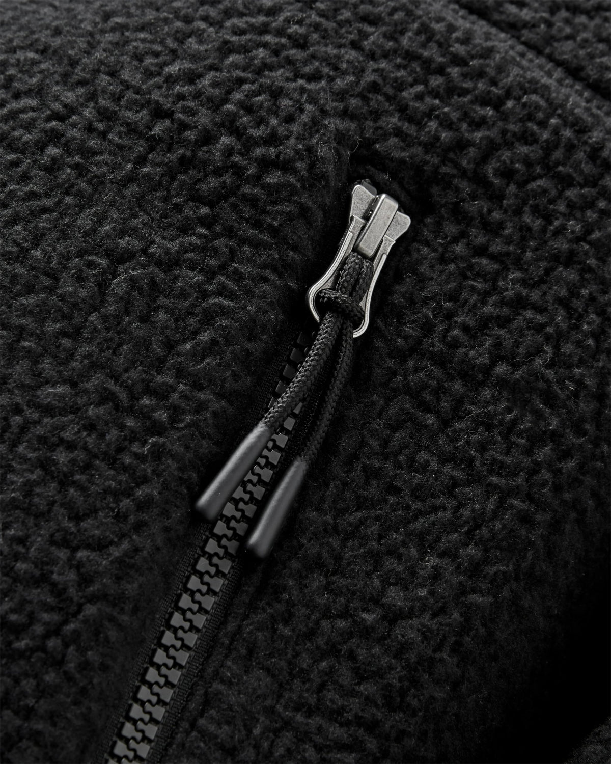 Home Full Zip Sherpa Fleece - Black - Flatlay