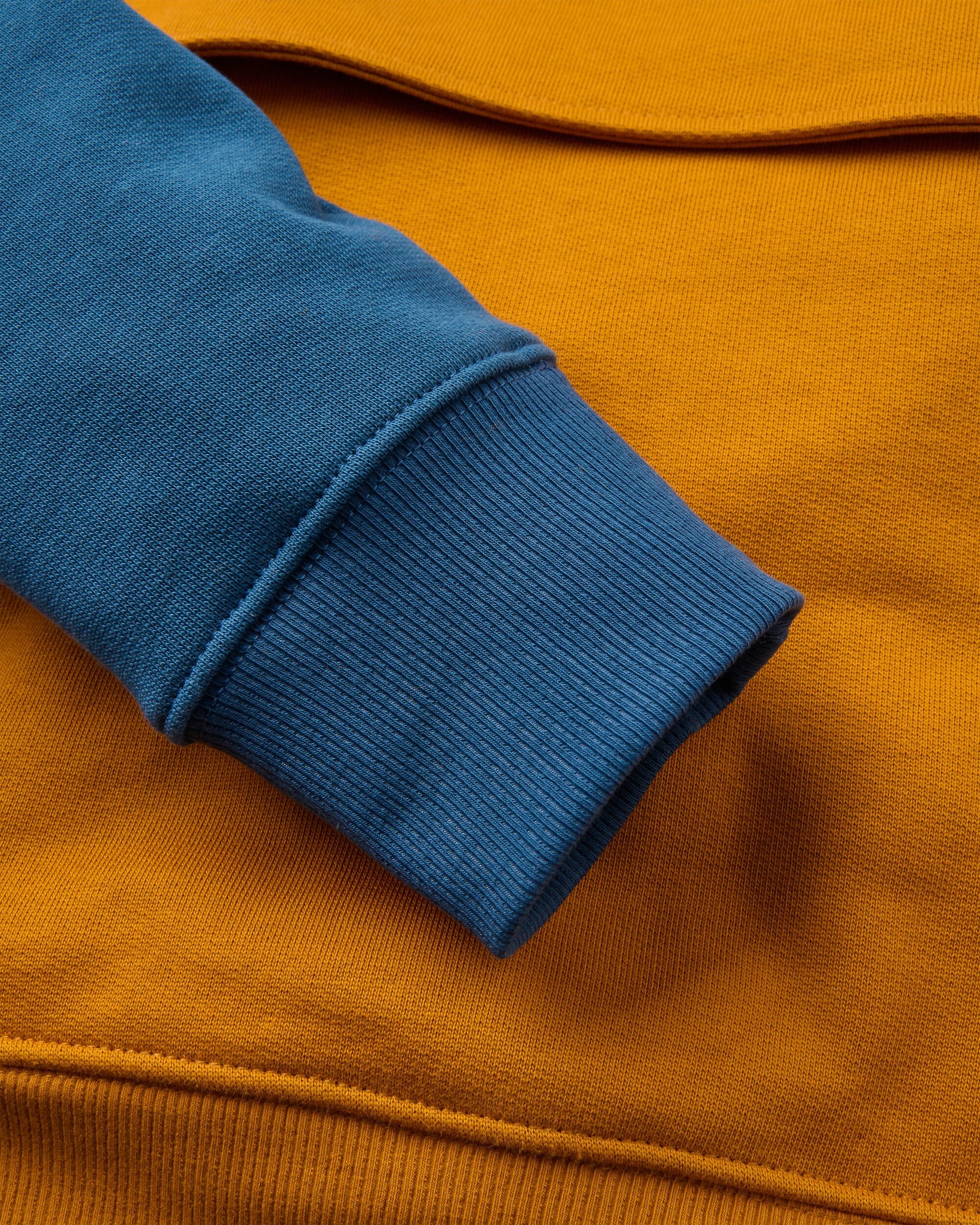 Wildedge Recycled Cotton Hoodie - Dark Denim/Retro Orange - Flatlay
