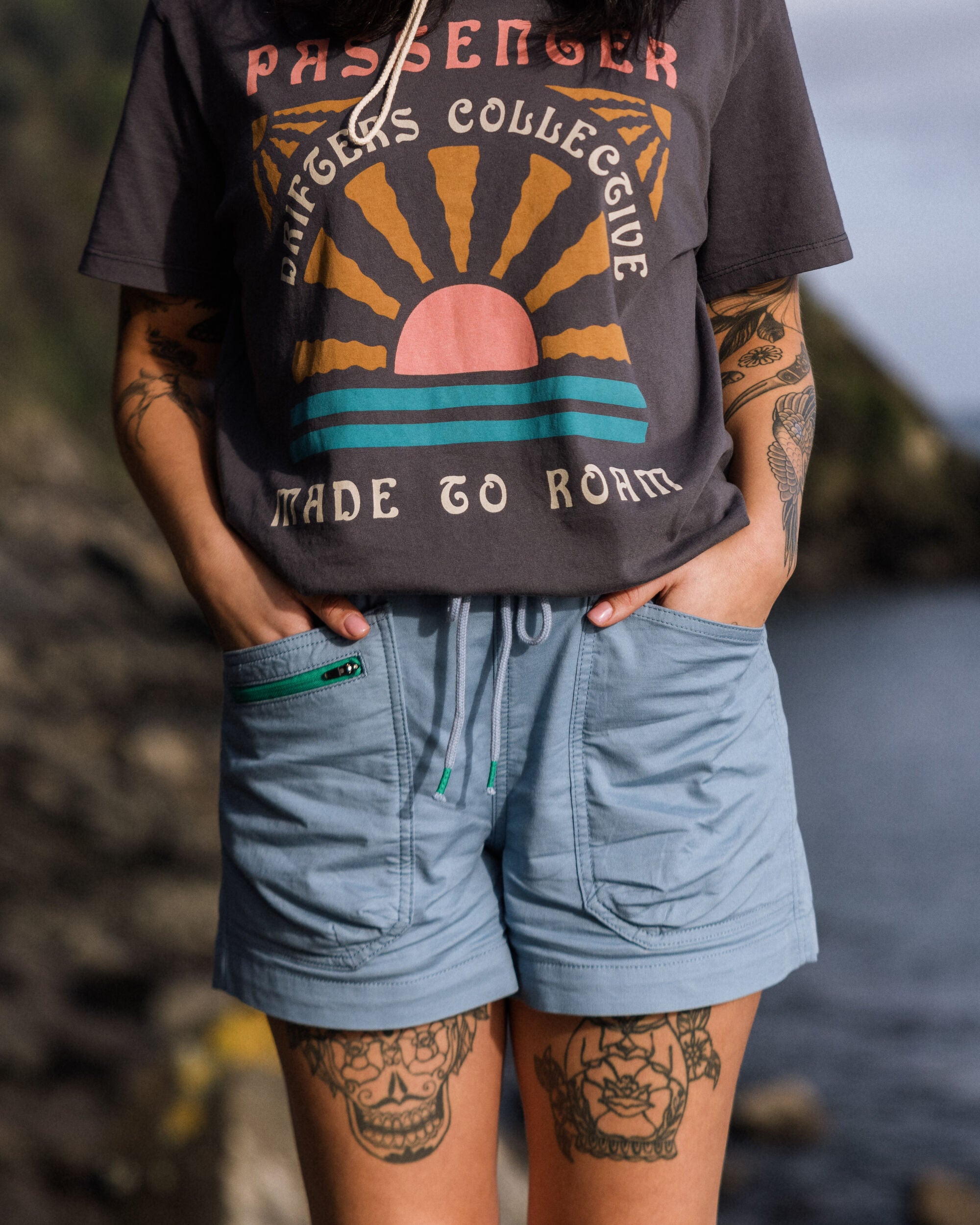 Basswood Organic Cotton Short - Faded Denim - Lifestyle