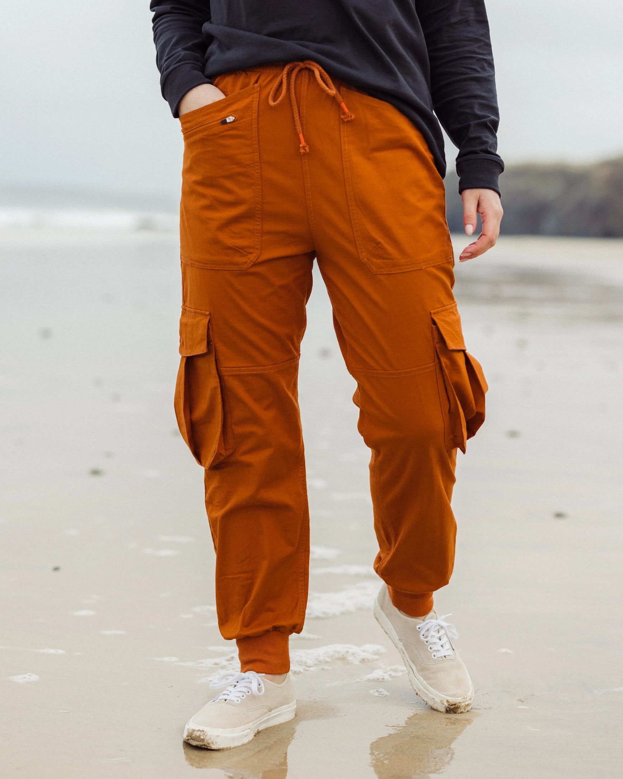 Hydrilla Organic Cotton Trouser - Sunset Orange - Lifestyle