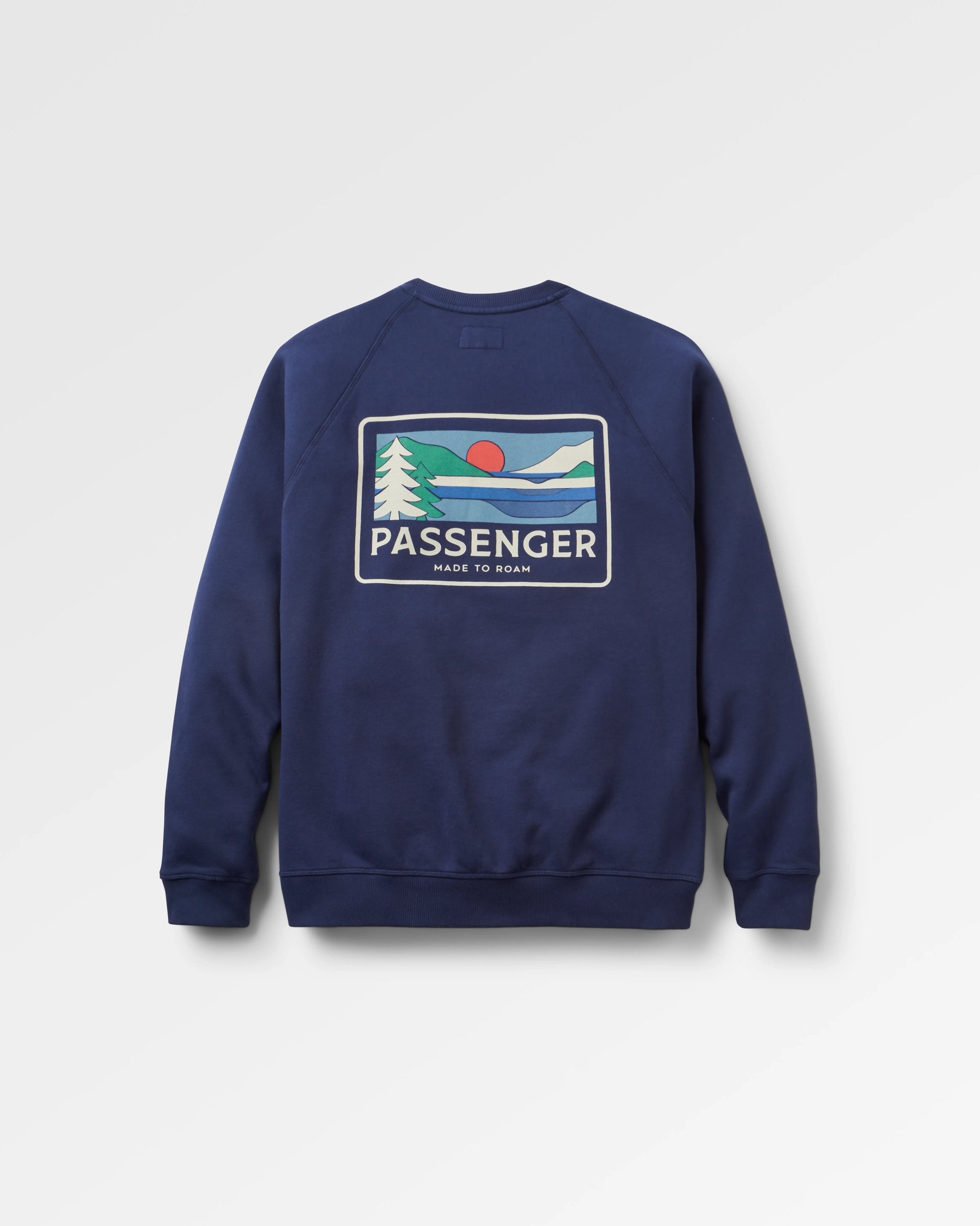 Roamer Men's Organic Cotton Sweatshirt - Rich Navy - Flatlay