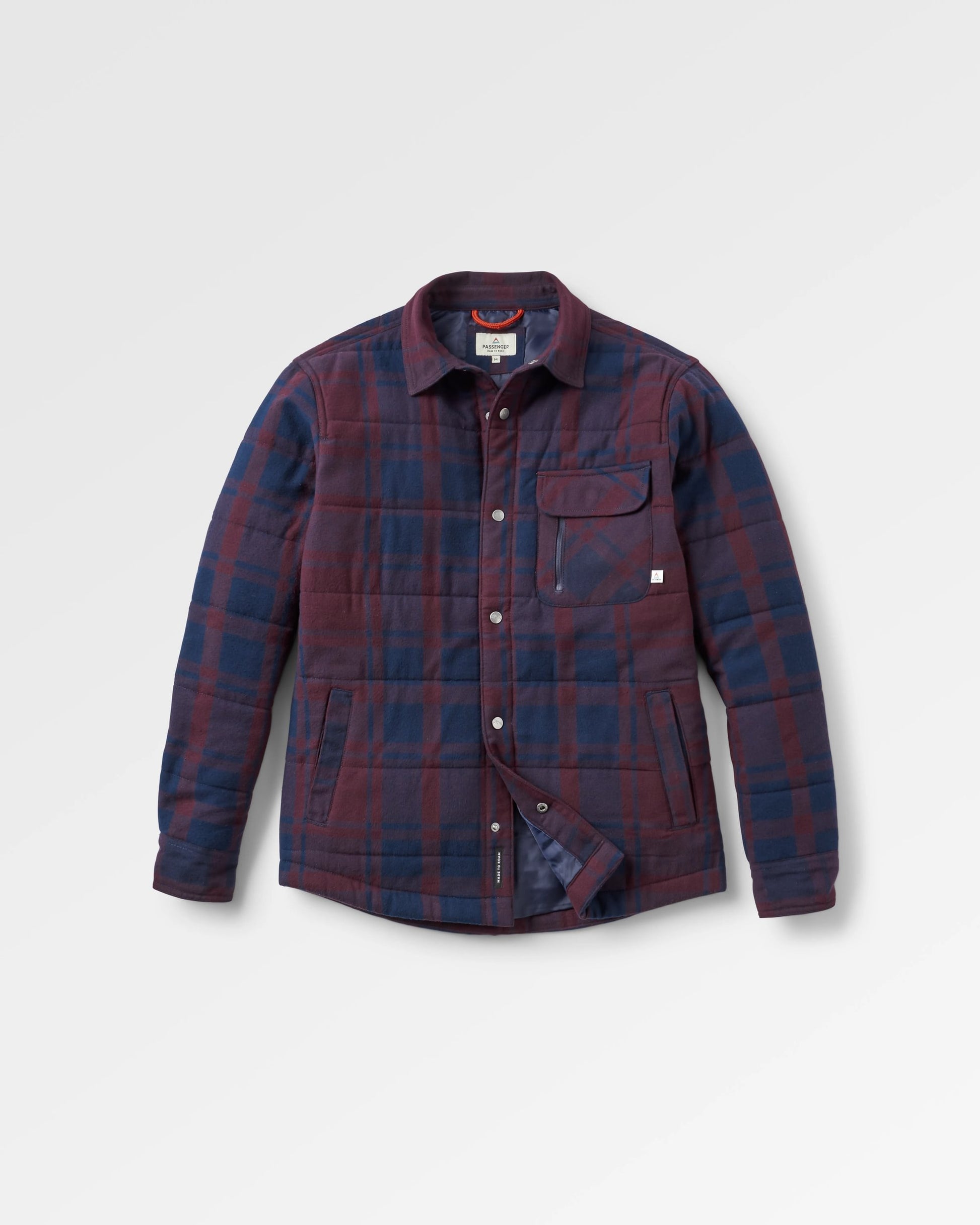 Taranaki Quilted Overshirt - Deep Plum/Deep Navy Check