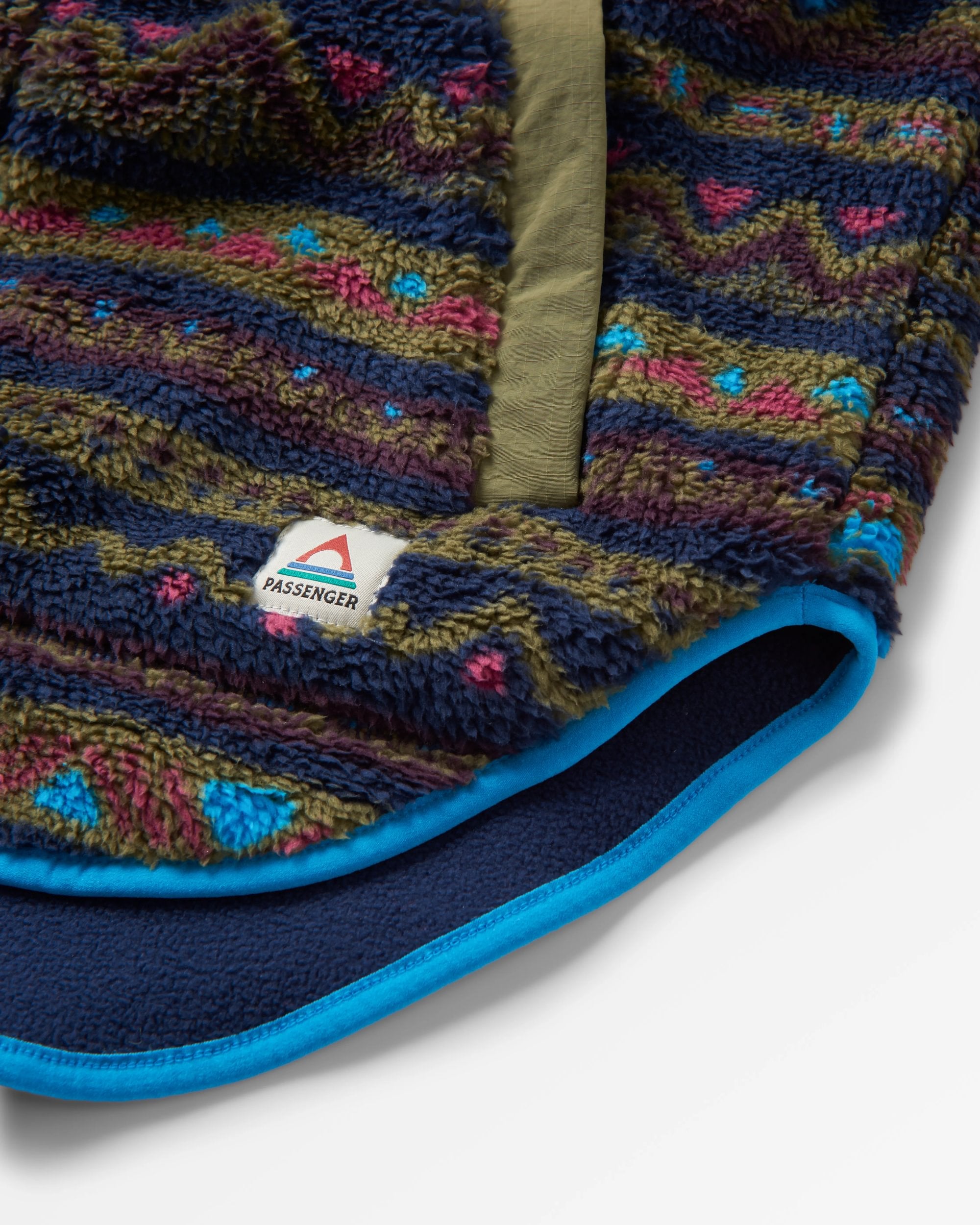 Beaumont Recycled Sherpa Hooded Fleece - Mountain Geo Multi - Flatlay