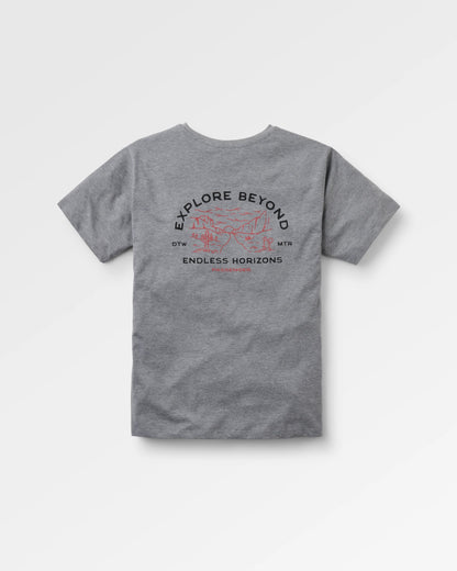 Horizons T-Shirt - Grey Marl - Flatlay
