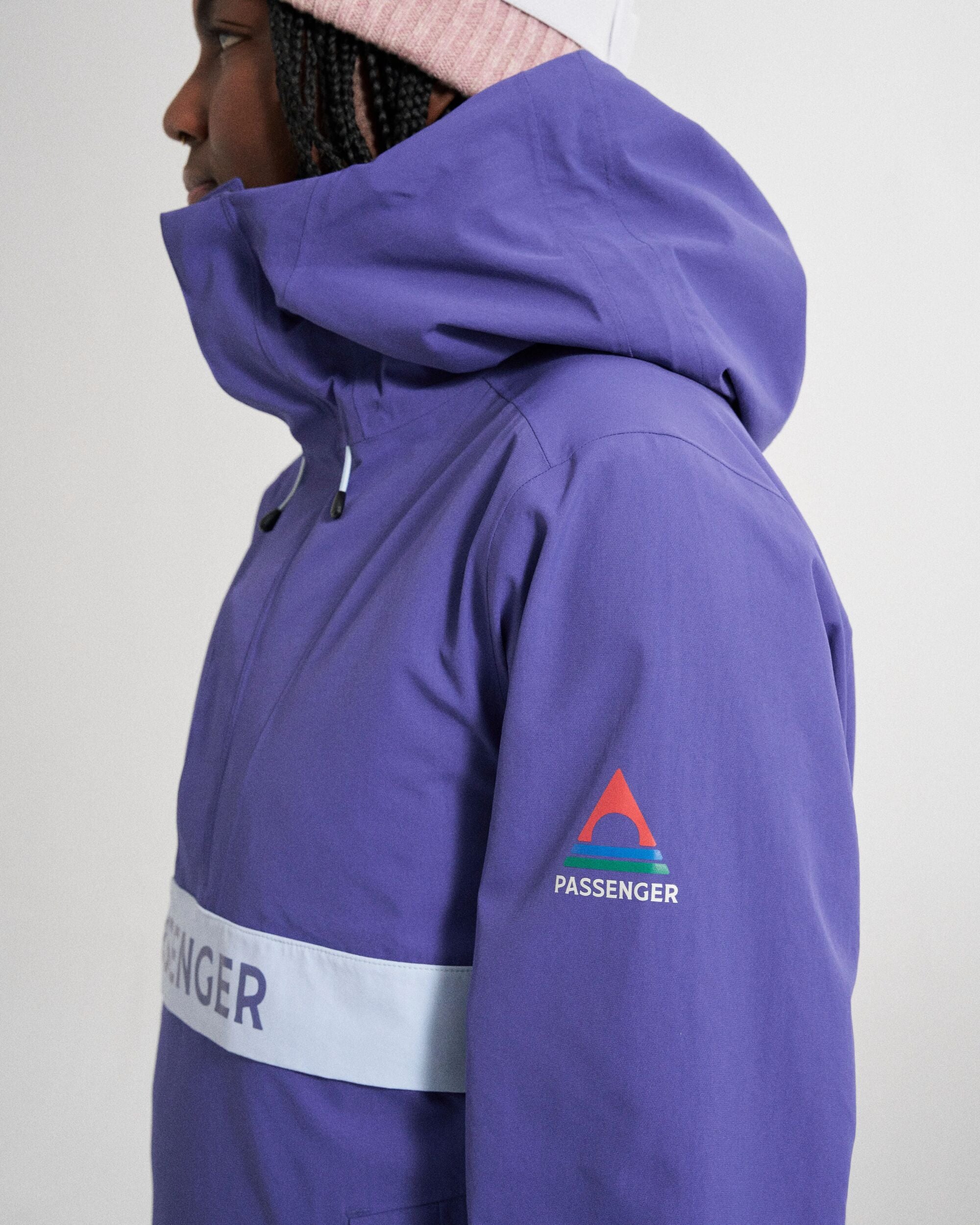 Snowscape Women's Recycled Anorak - Purple Indigo - Studio Model