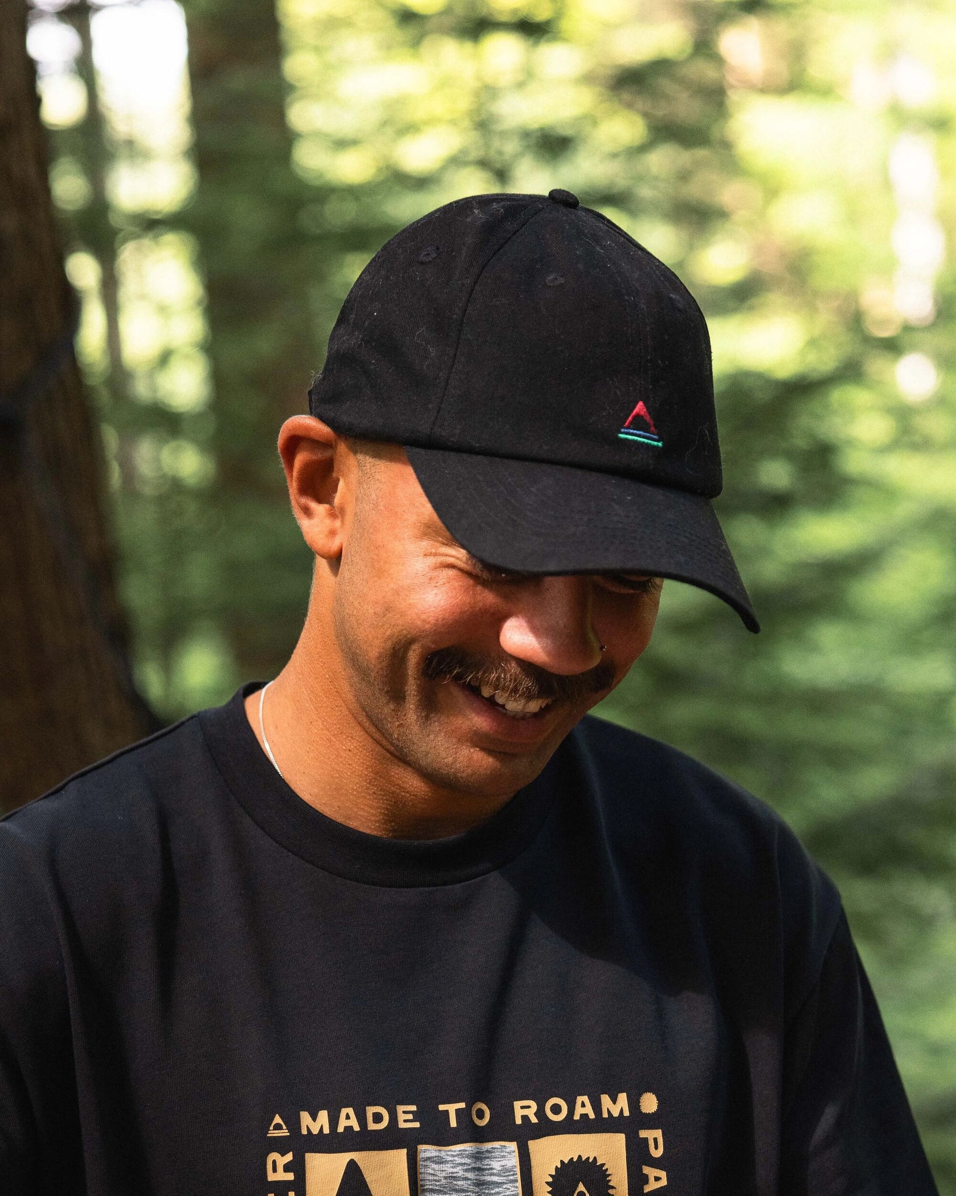 MensClassic Recycled Cotton 6 Panel Cap - Black - Lifestyle