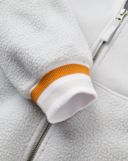 Campout Full Zip Fleece Hoodie - Light Grey - Flatlay