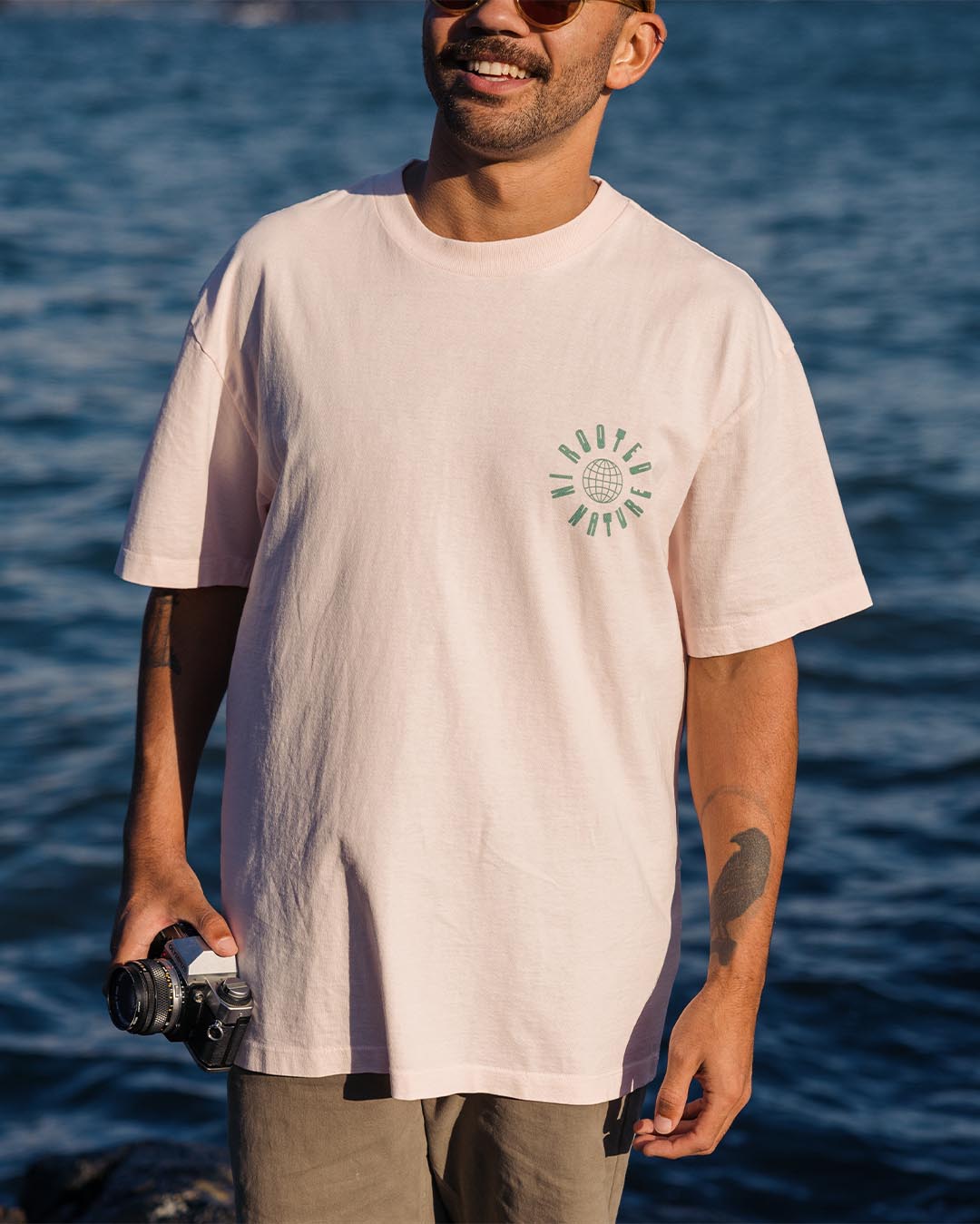 Rooted Recycled Relaxed Fit T-Shirt - Barely Pink