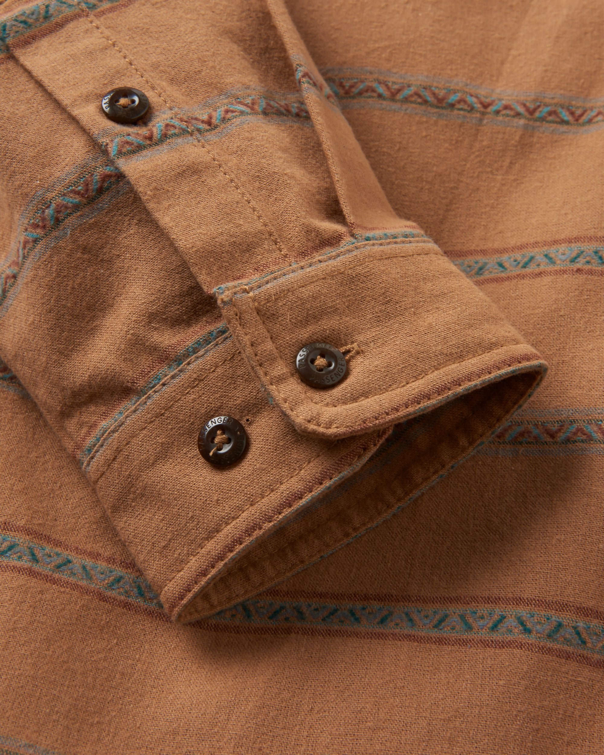 Backcountry Stripe Shirt - Toffee Jacquard - Flatlay