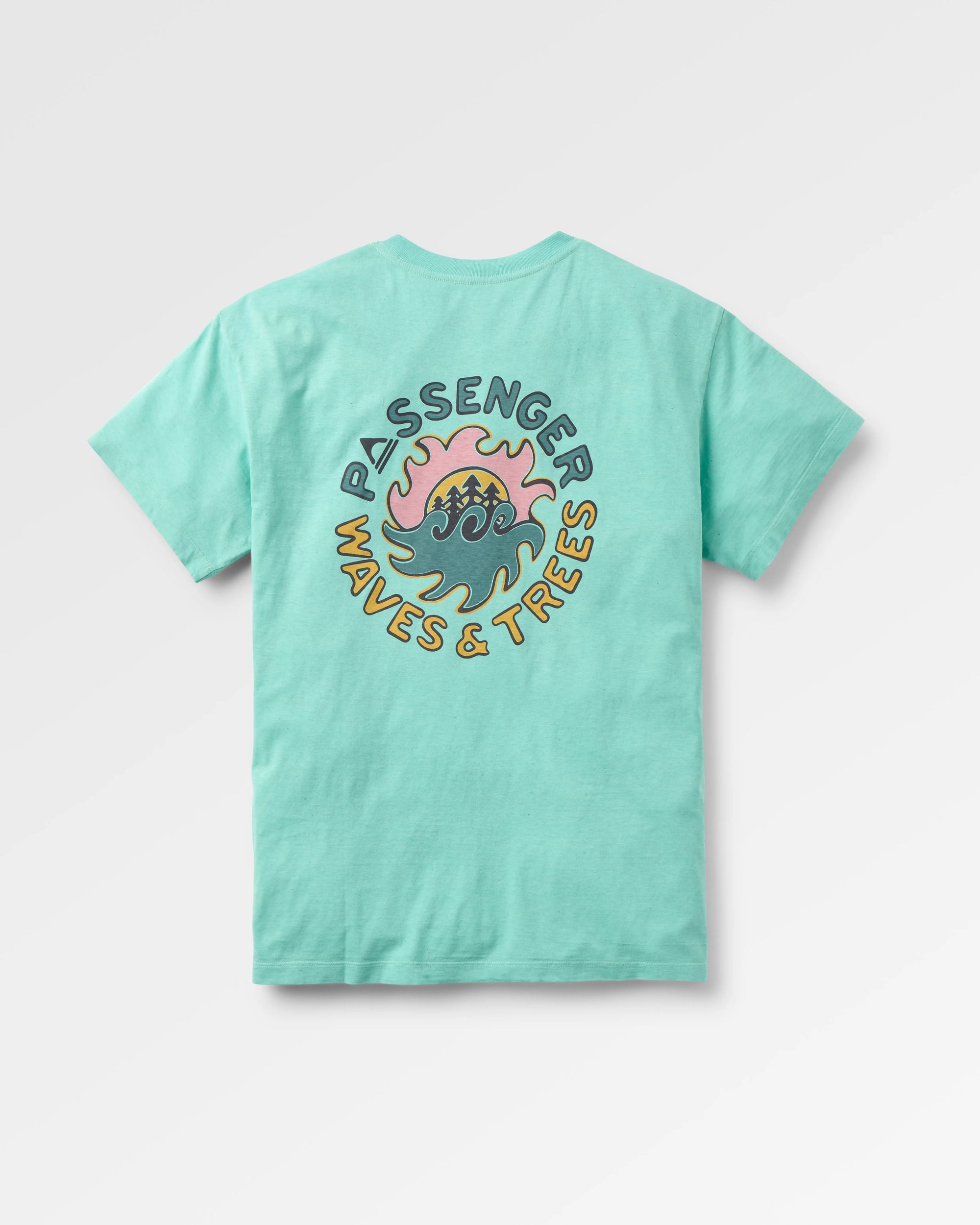 Dune Men's Recycled Cotton T-Shirt - Aqua Marl - Flatlay