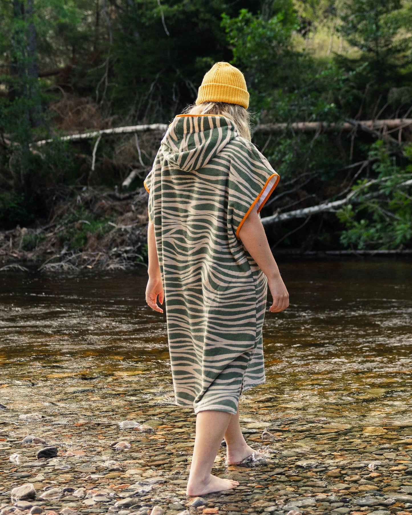 Womens_Tulum Recycled Towel Poncho - Strata Khaki