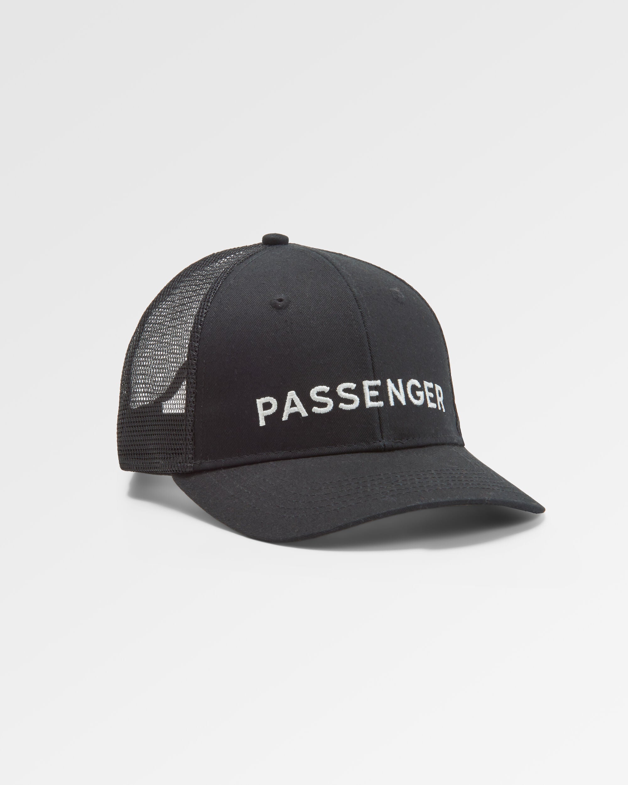 Passenger Organic Cotton Trucker Cap - Black - Flatlay