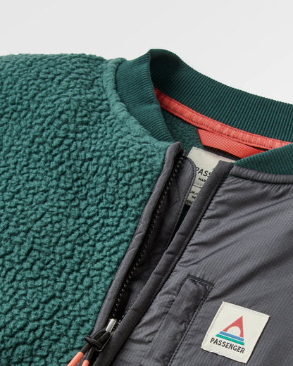 Reconnect Recycled Sherpa Fleece - Dark Fern  - Flatlay