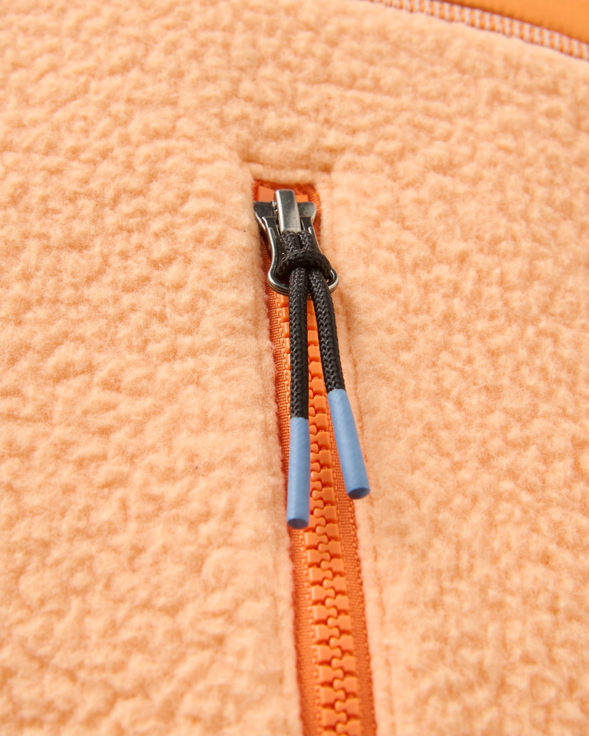 Fairbanks Full Zip Recycled Sherpa Gilet - Oatmeal/Orange Peach - Flatlay