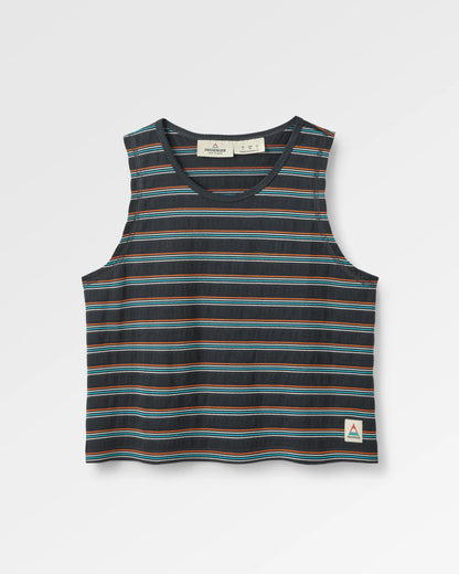 Retro Vibes 2.0 Organic Cotton Vest - Black Multi Stripe - Flatlay