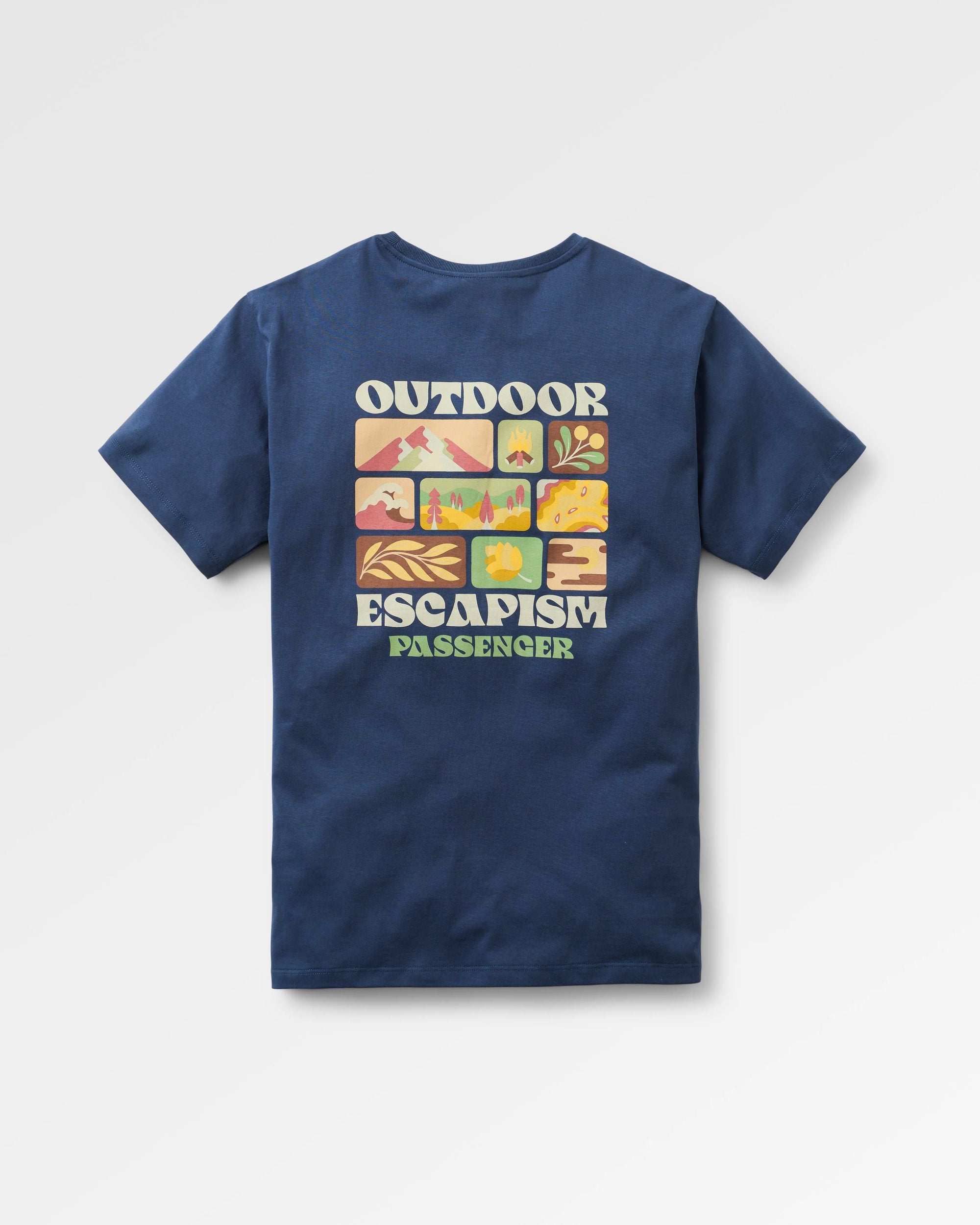 Patches Recycled Cotton T-Shirt - Rich Navy - Flatlay