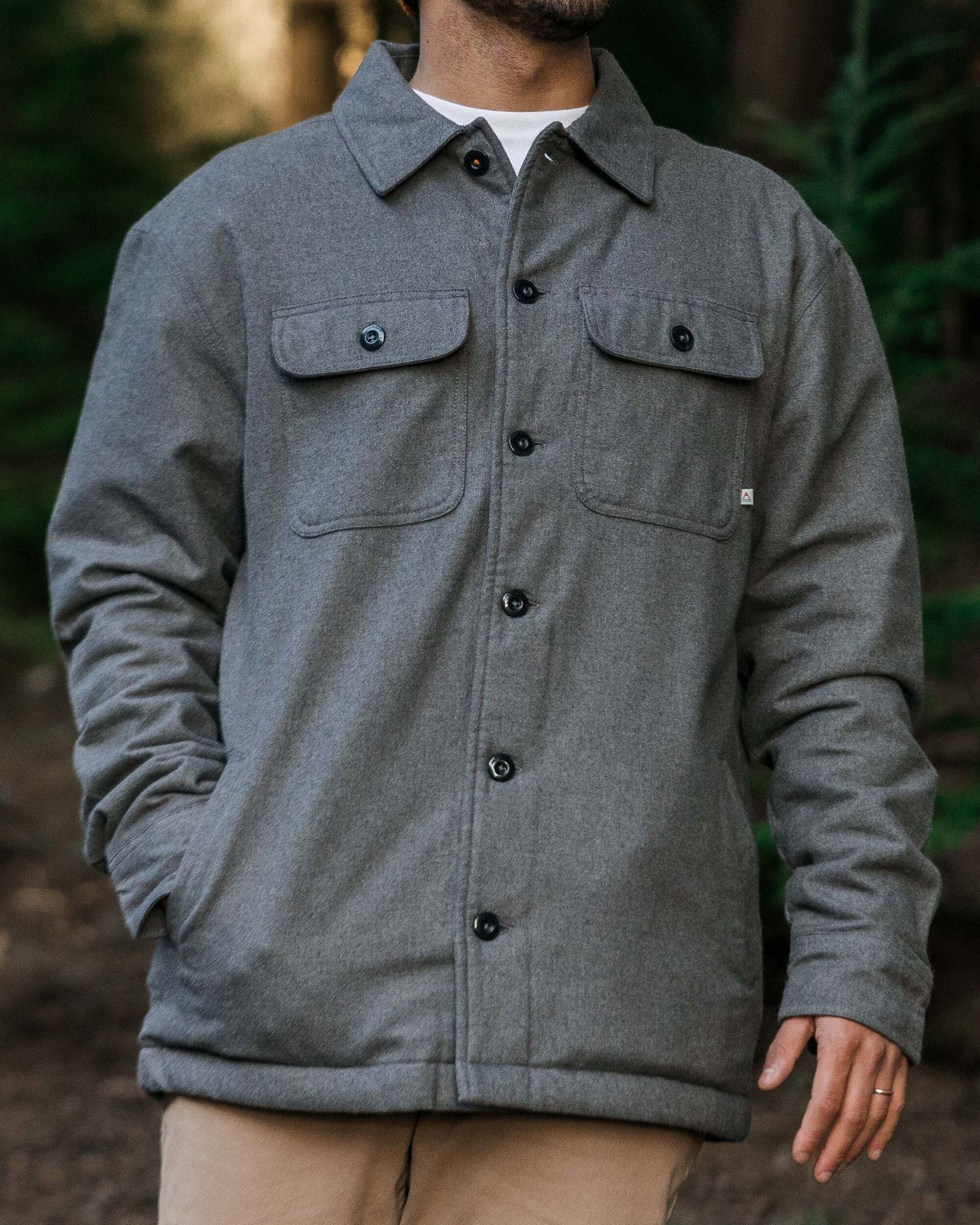 Freestyle Sherpa-Lined Overshirt - Grey Marl