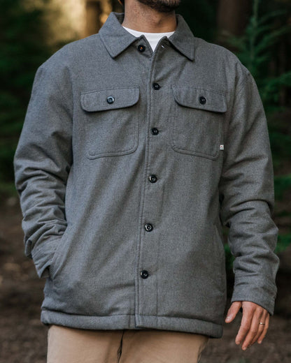 Freestyle Sherpa-Lined Overshirt - Grey Marl