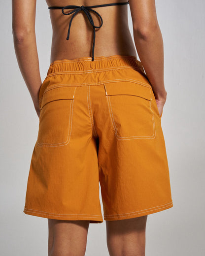 Searcher Longer Line 10" Boardshort - Retro Orange - Studio Model
