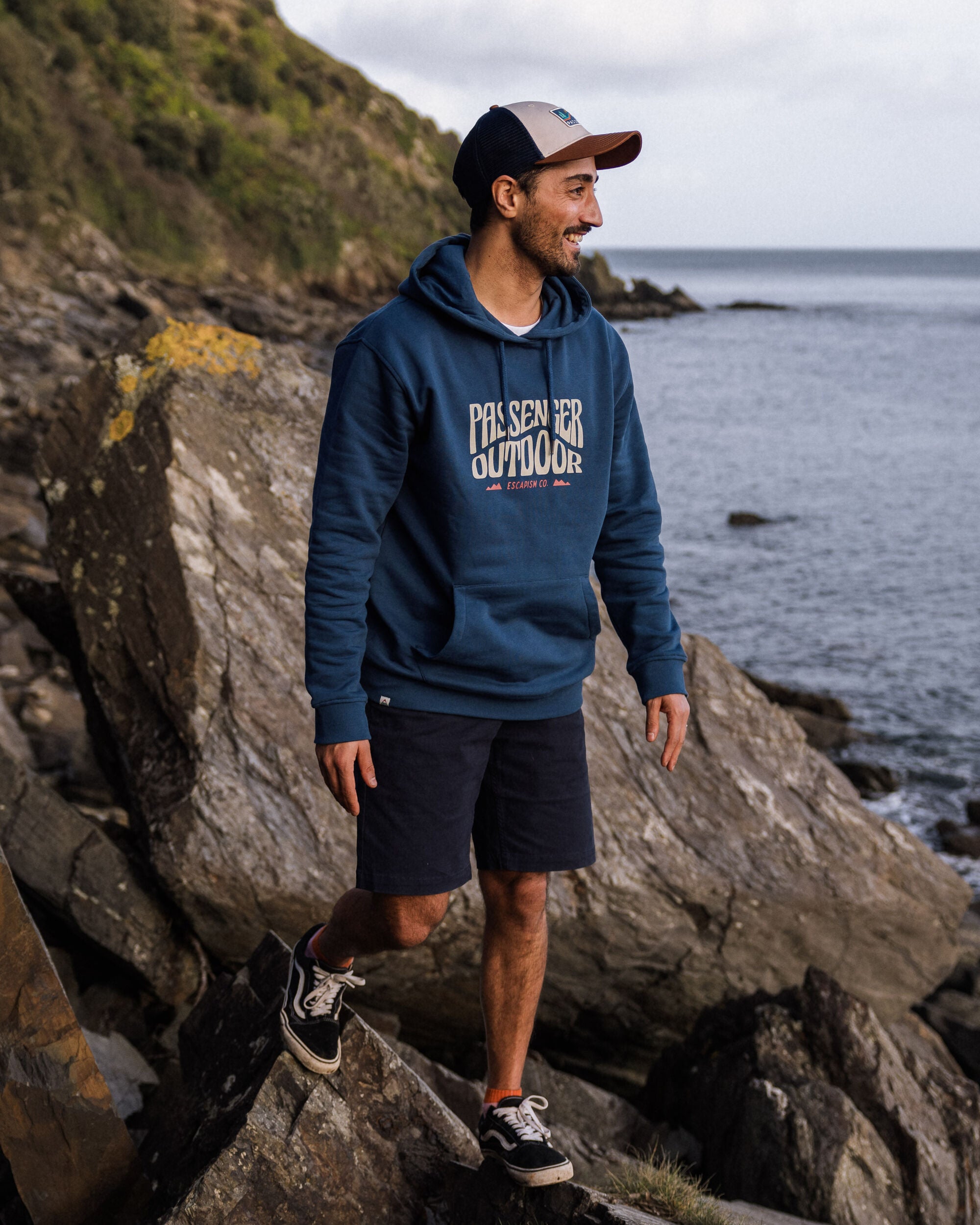 Yuca Organic Cotton Hoodie - Dark Denim - Lifestyle
